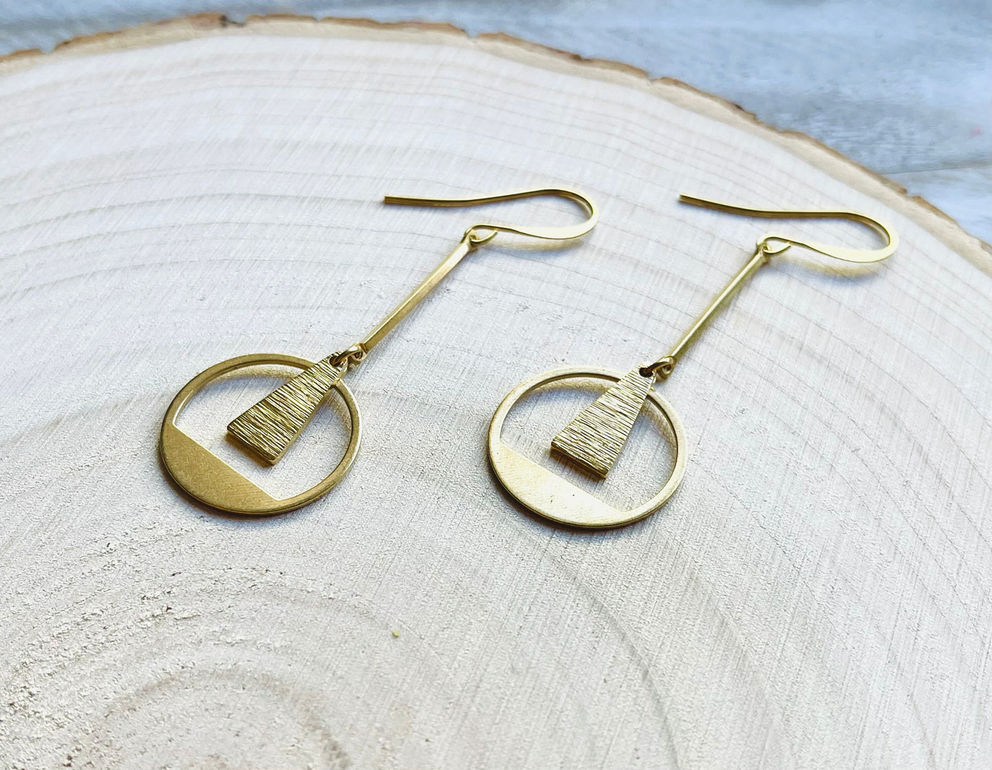 Geometric Brass Boho Earrings