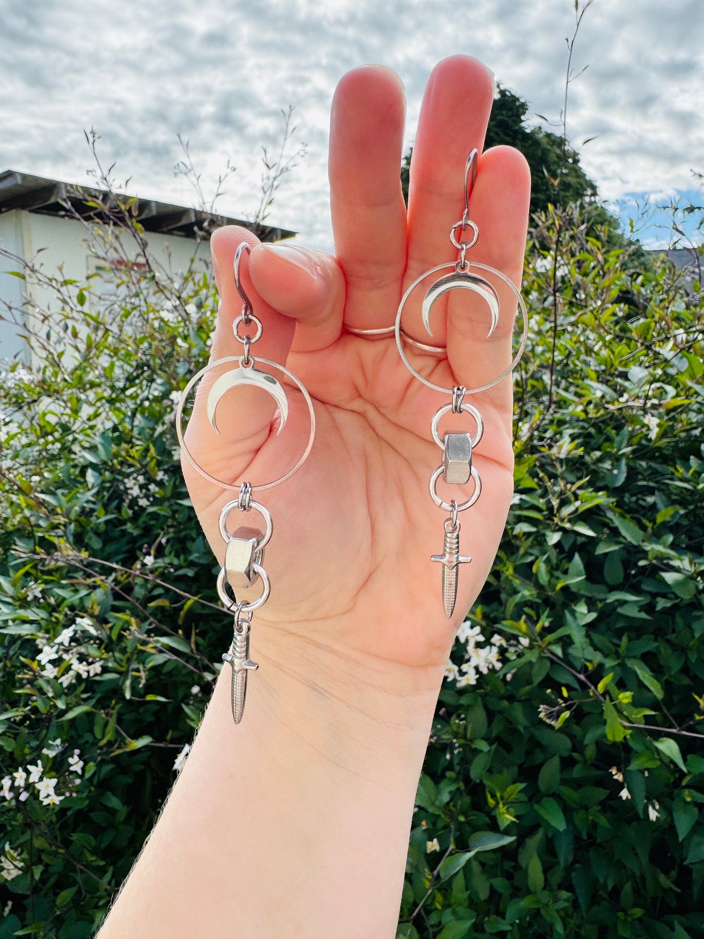 Stainless Steel Dagger Earrings