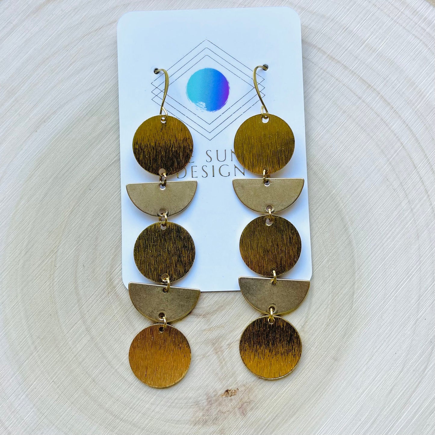 Geometric Brass Boho Earrings