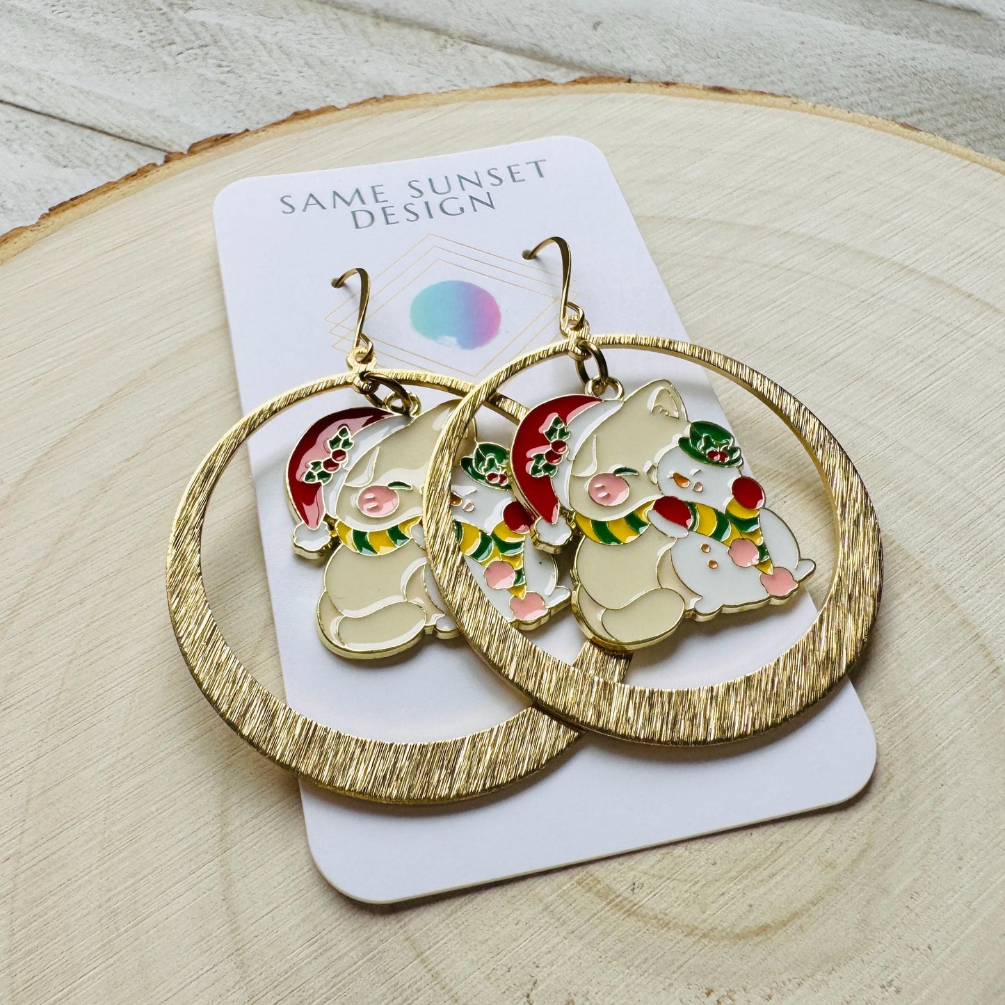 Christmas Cat Earrings
