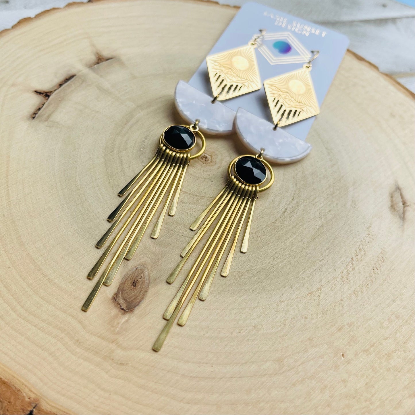 Onyx Mountain Fringe Earrings