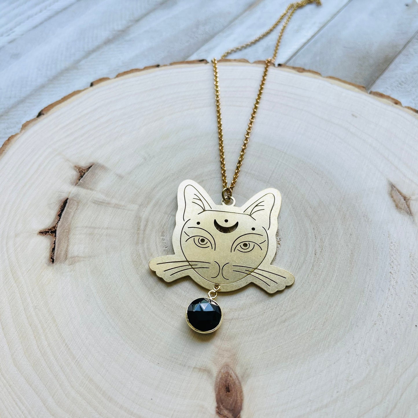 Onyx Cat Necklace