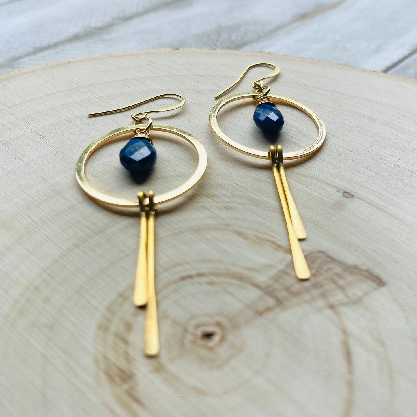 Lapis Lazuli Hoop Earrings