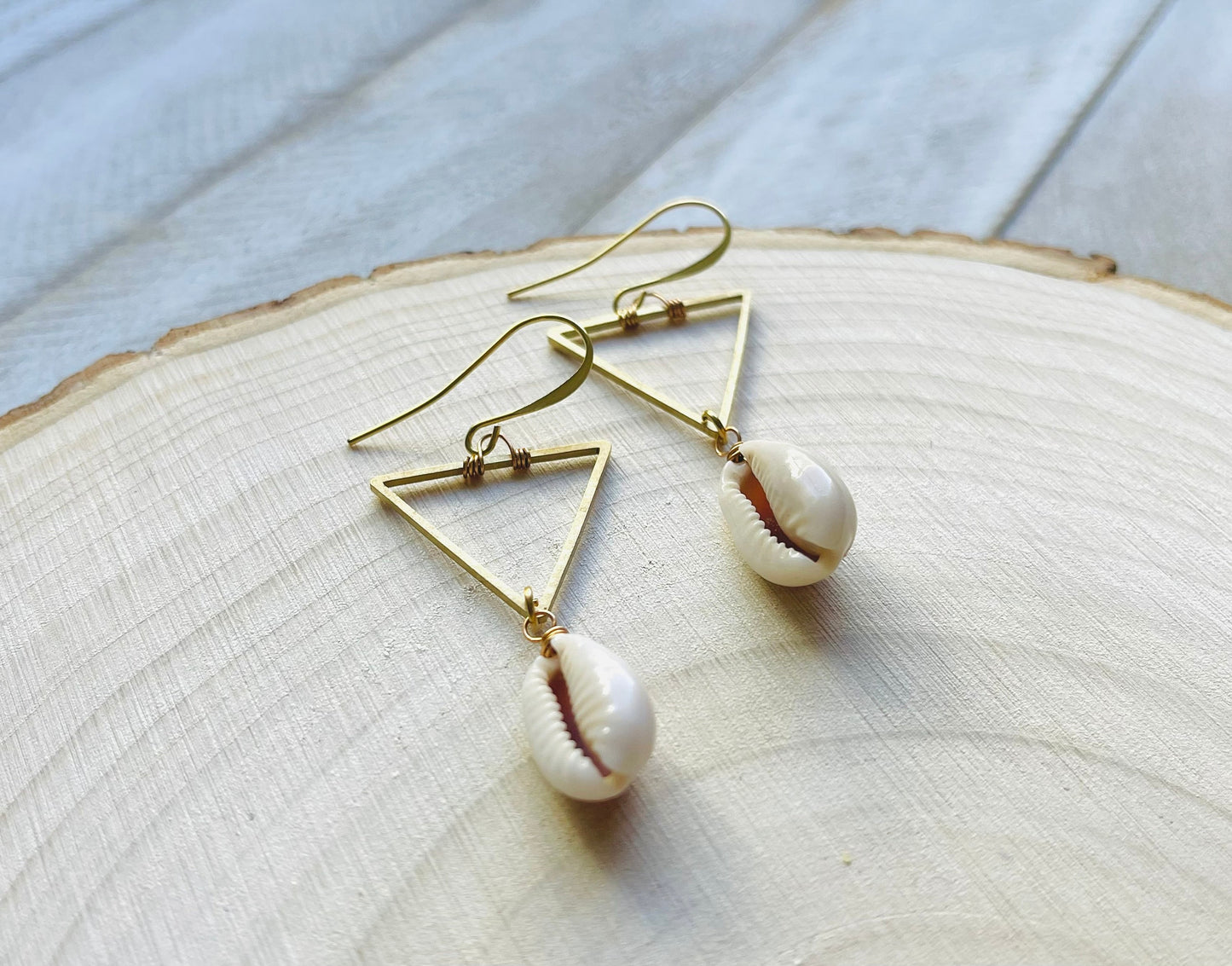 Puka Shell Triangle Earrings