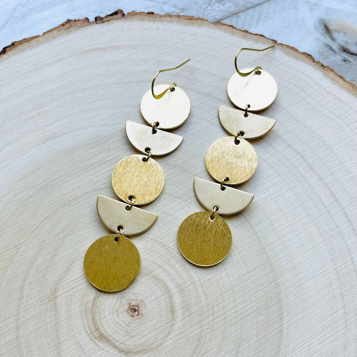 Geometric Brass Boho Earrings