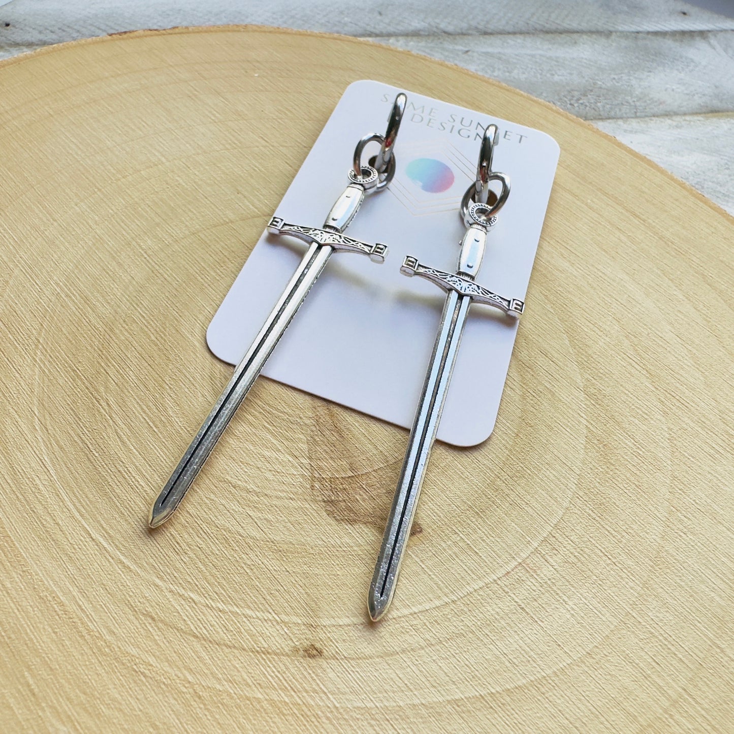 Sword Huggie Hoop Earrings