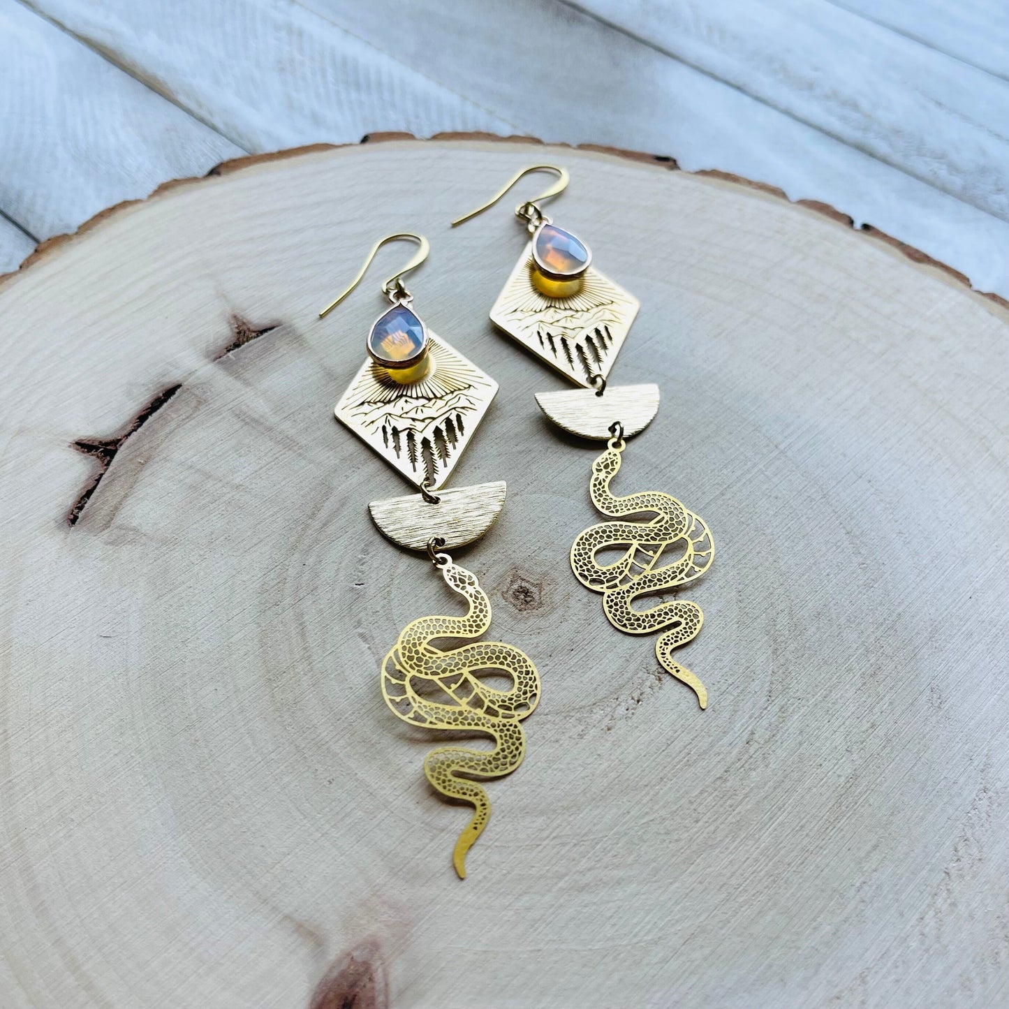 Opalite Snake Earrings