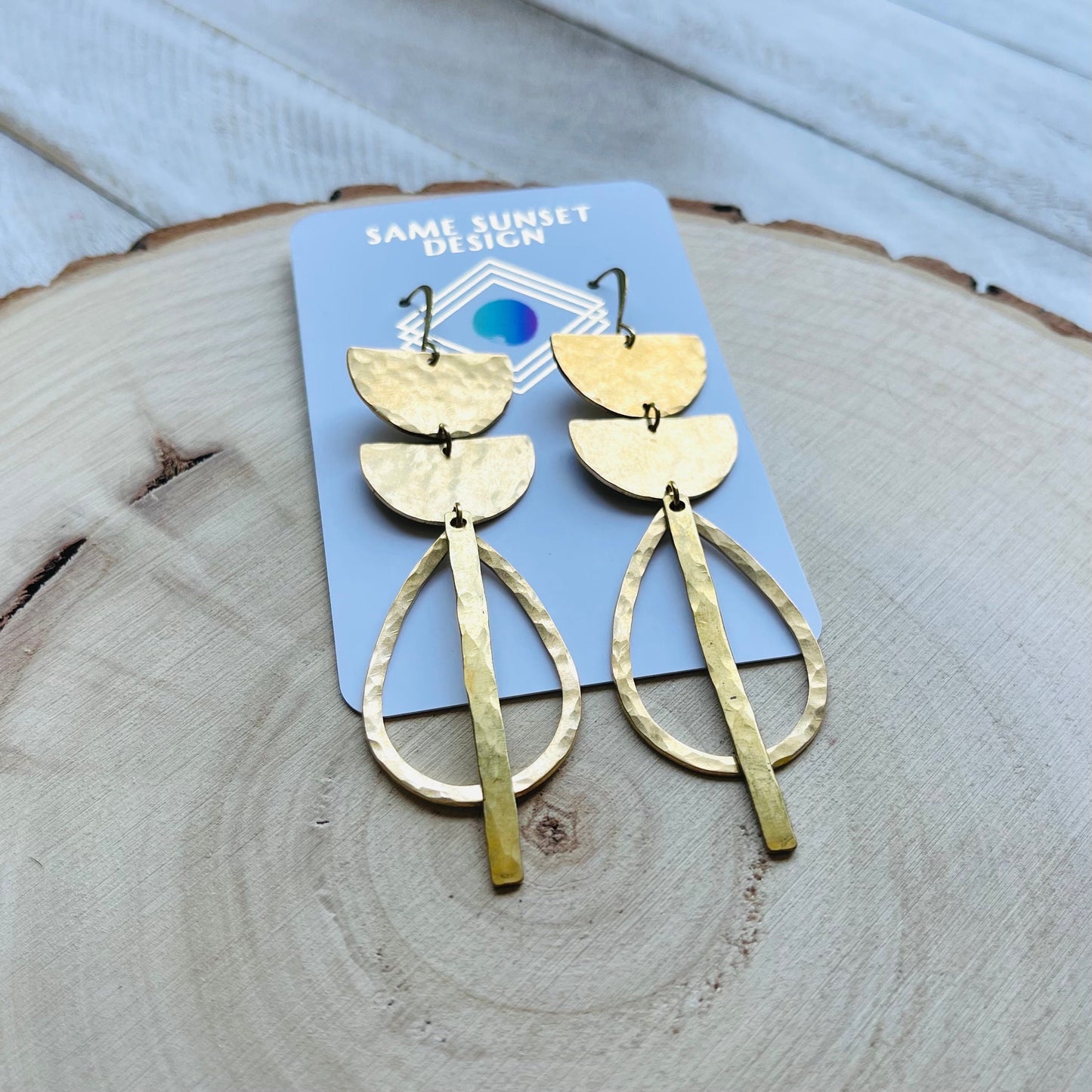 Hammered Brass Boho Earrings