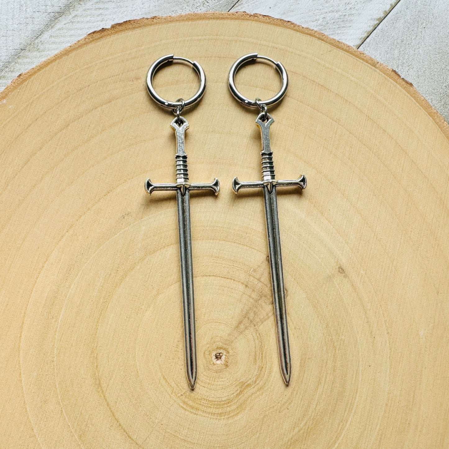Sword Huggie Hoop Earrings