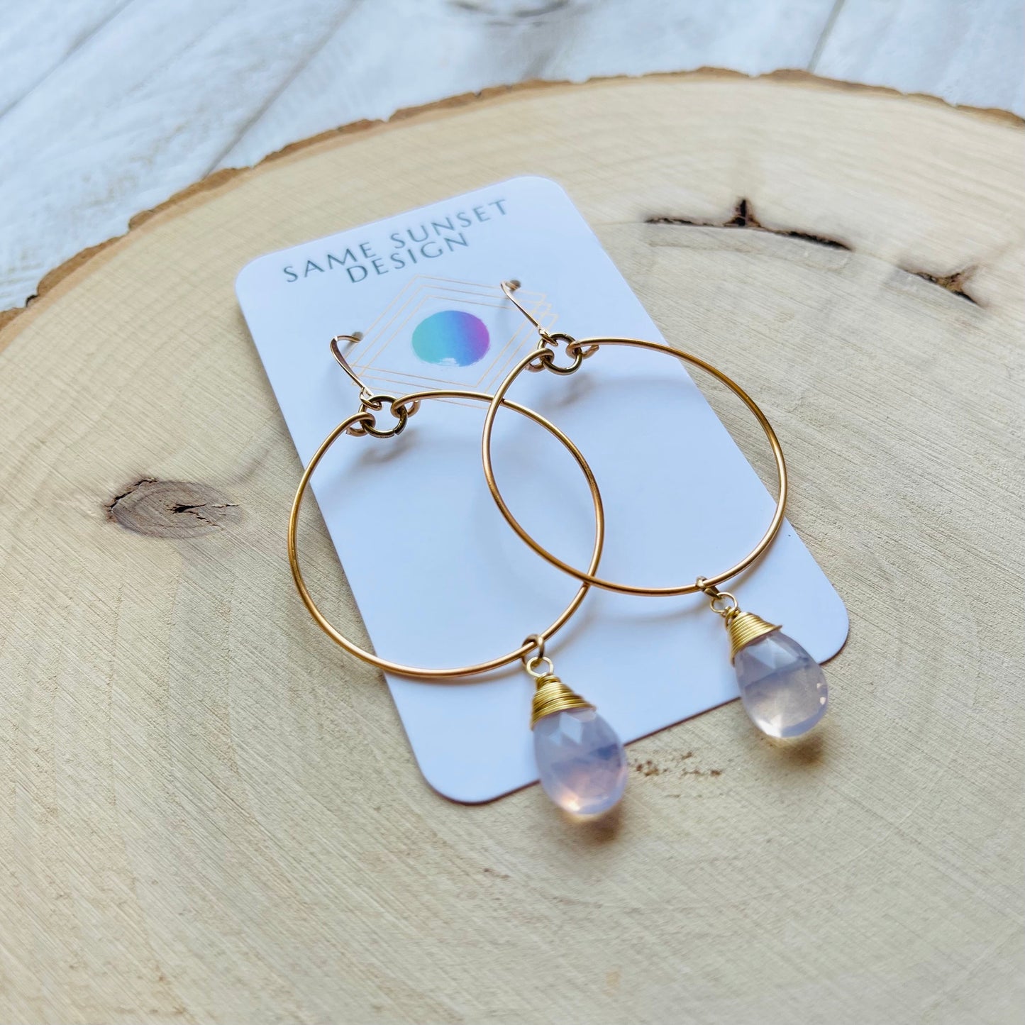 Amethyst Hoop Earrings