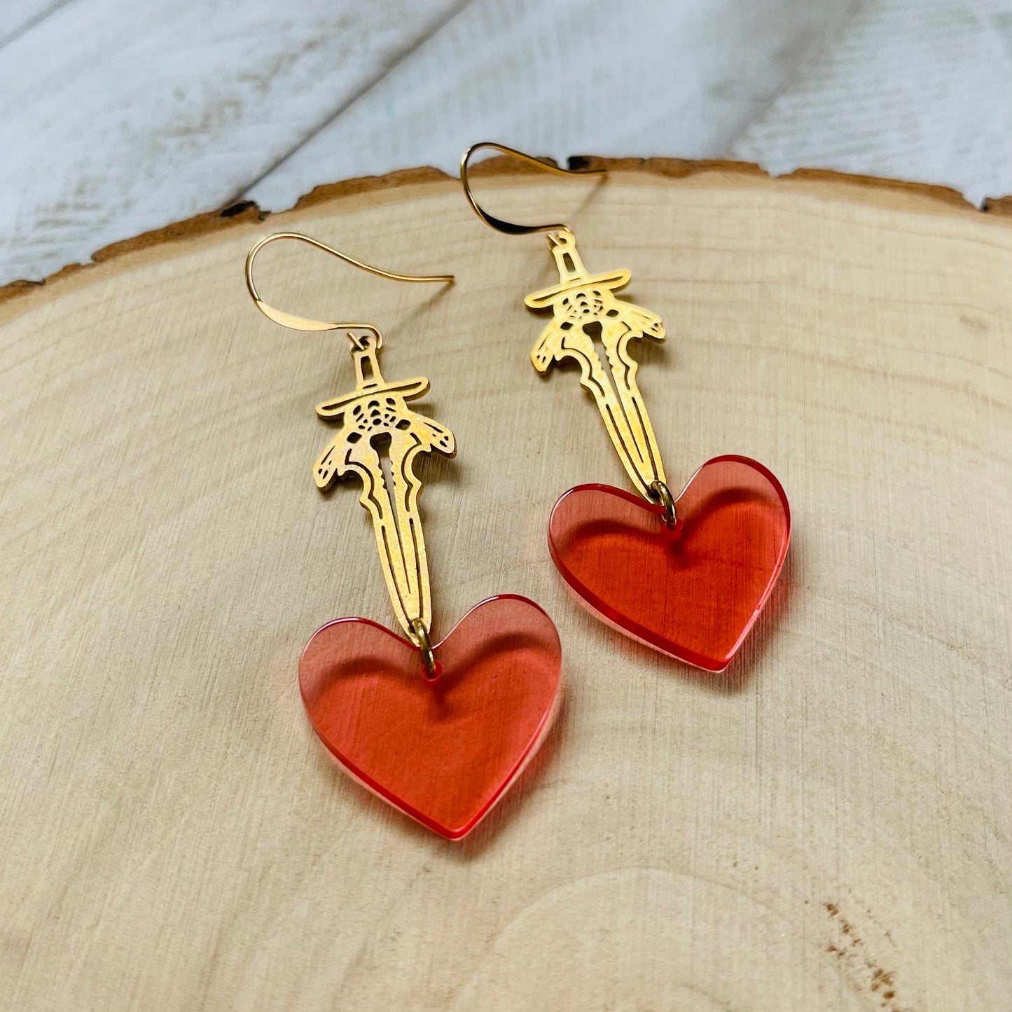 Sword Heart Earrings