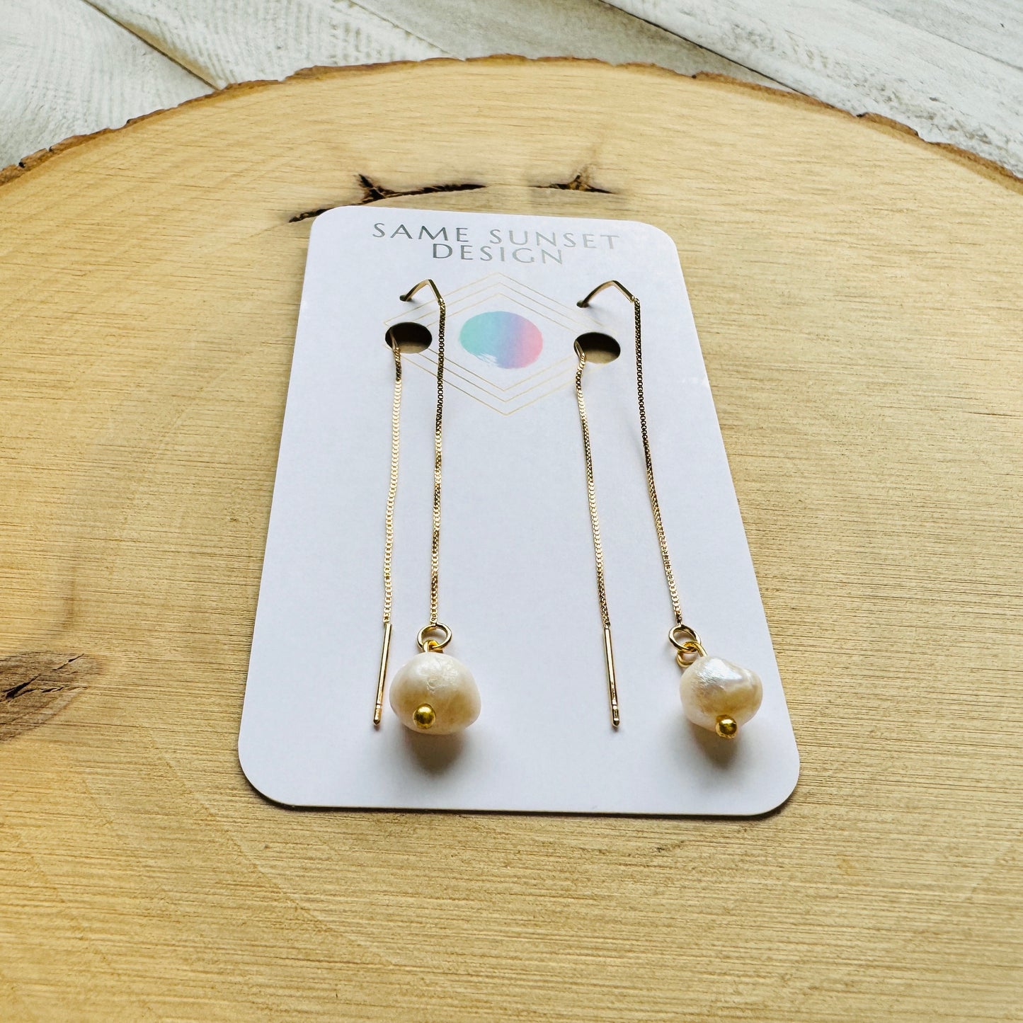 Freshwater Pearl Threader Earrings