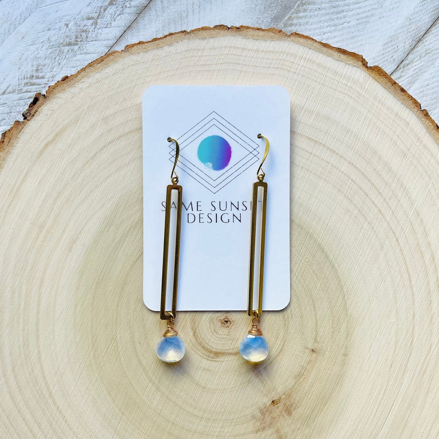 Brass Opalite Earrings