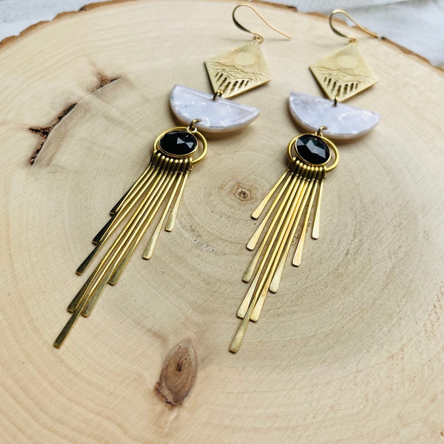 Onyx Mountain Fringe Earrings