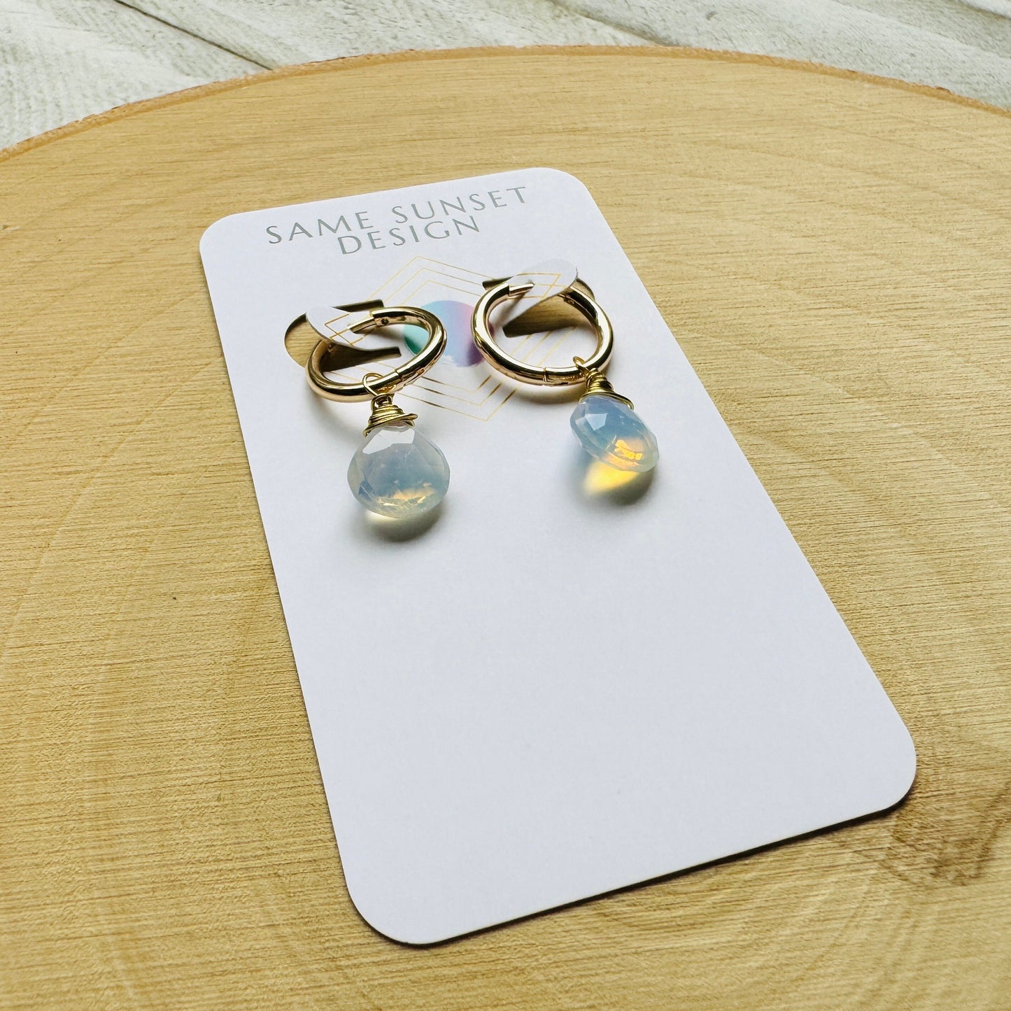 Opalite Huggie Hoop Earrings