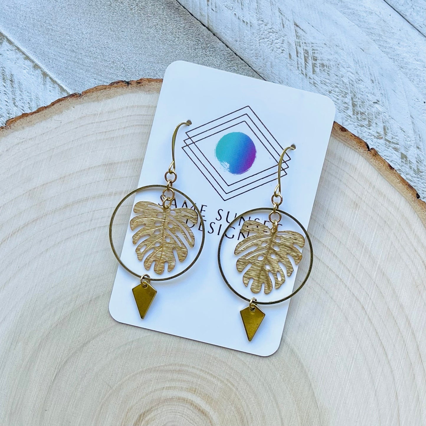 Monstera Leaf Earrings