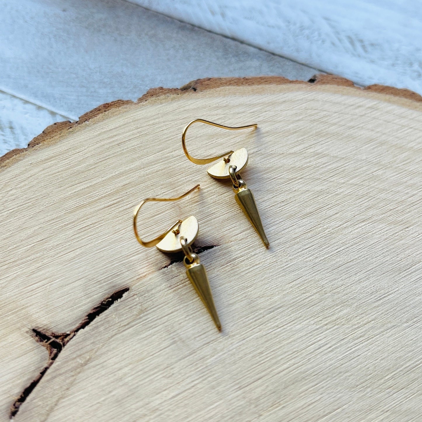 Brass Spike Earrings