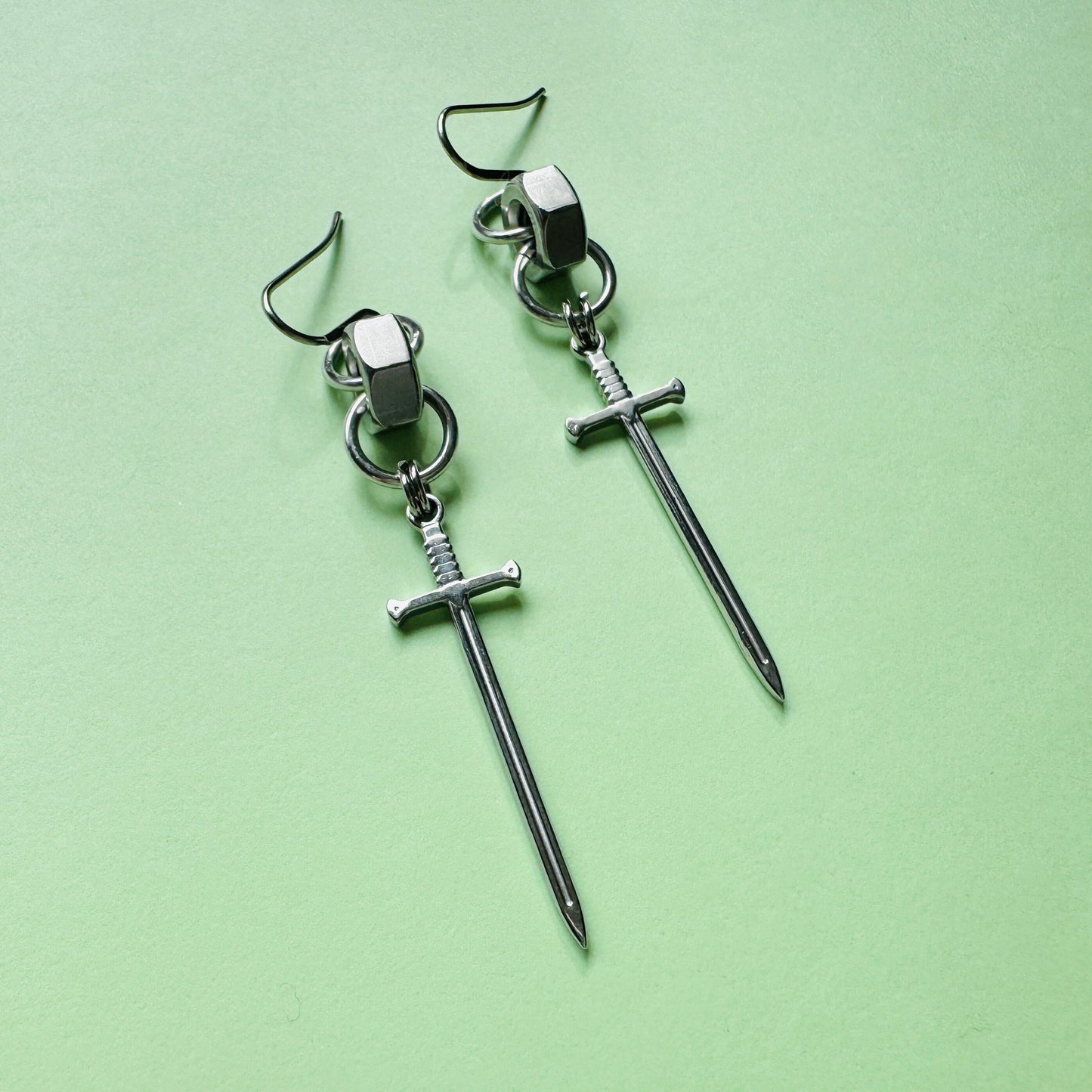 SIlver Dagger Earrings