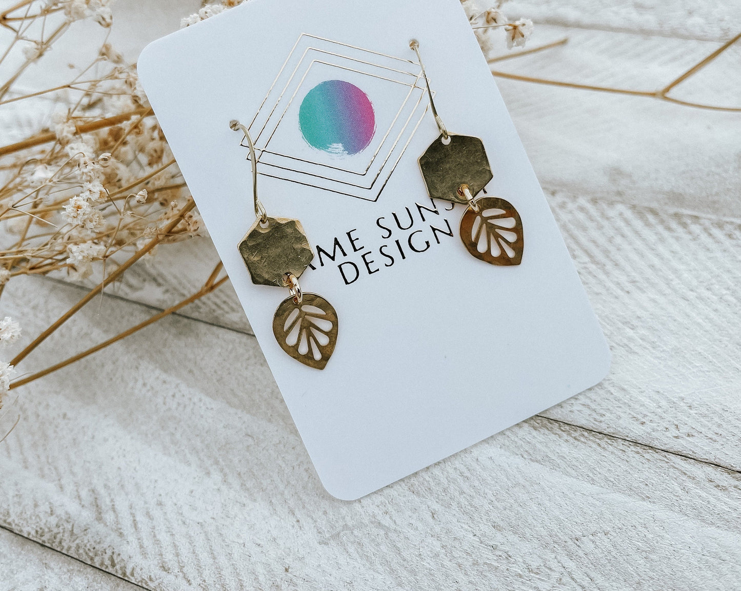 Brass Leaf Earrings