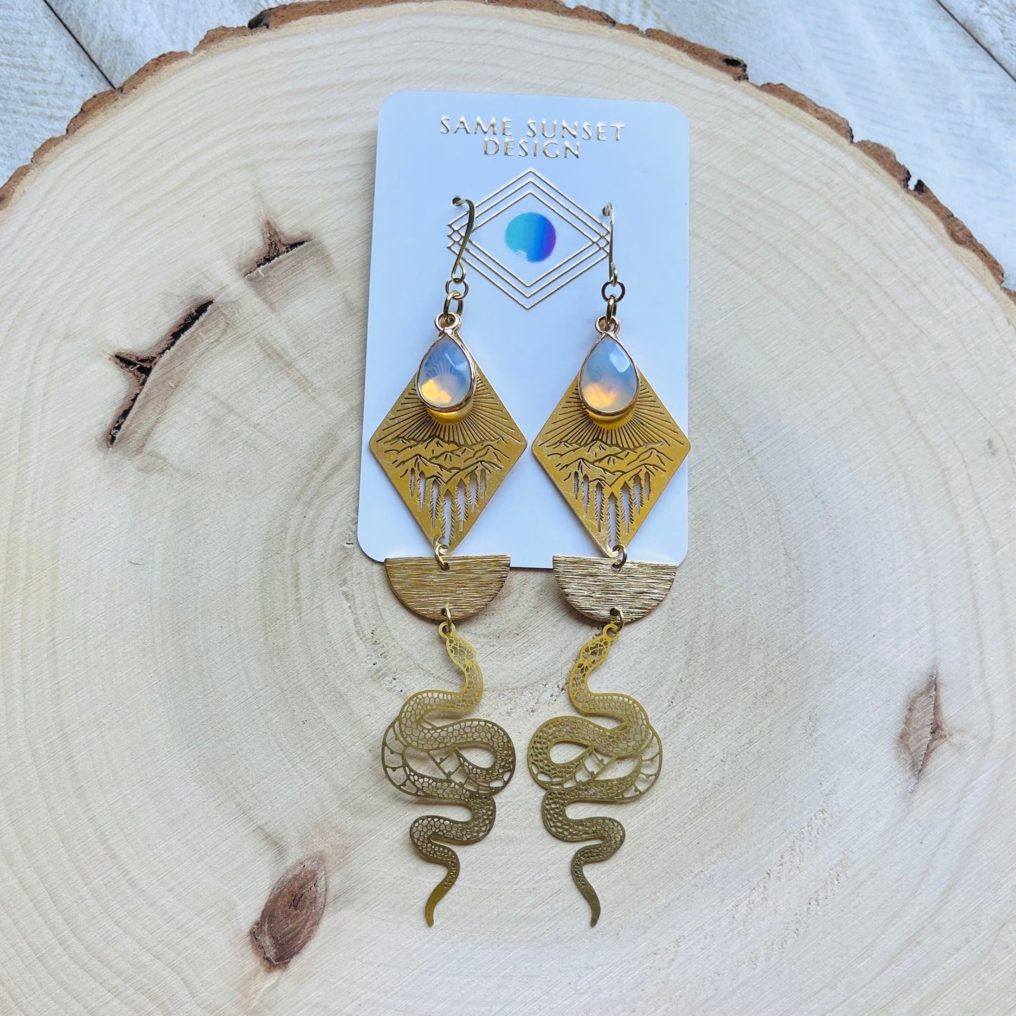 Opalite Snake Earrings