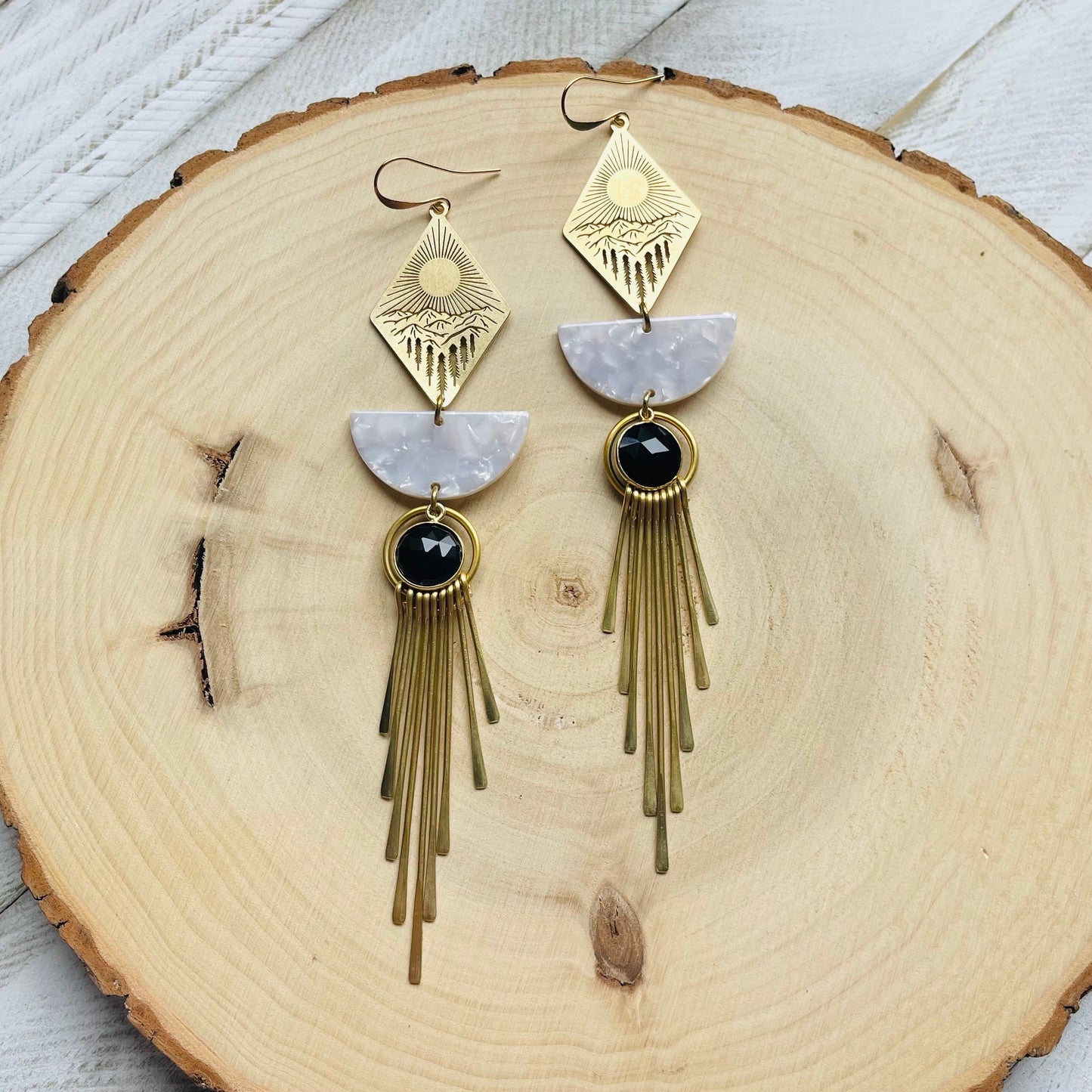 Onyx Mountain Fringe Earrings