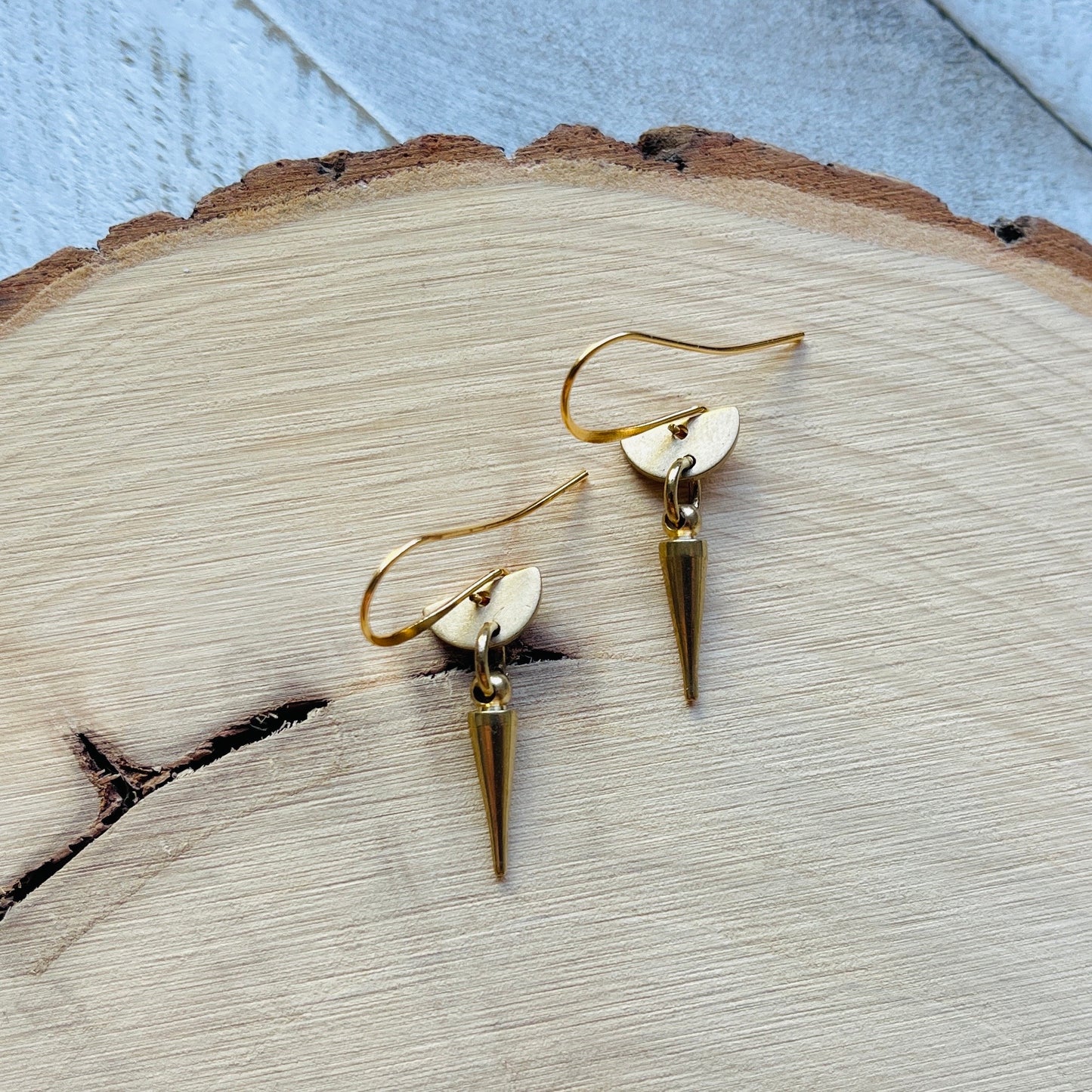 Brass Spike Earrings