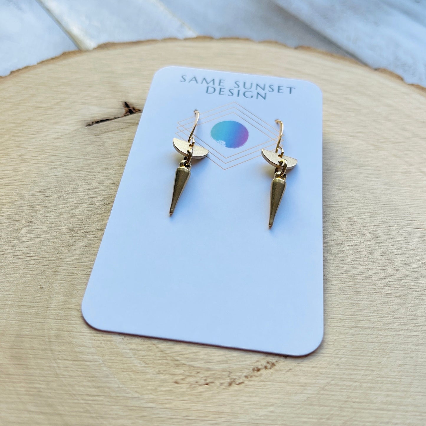 Brass Spike Earrings