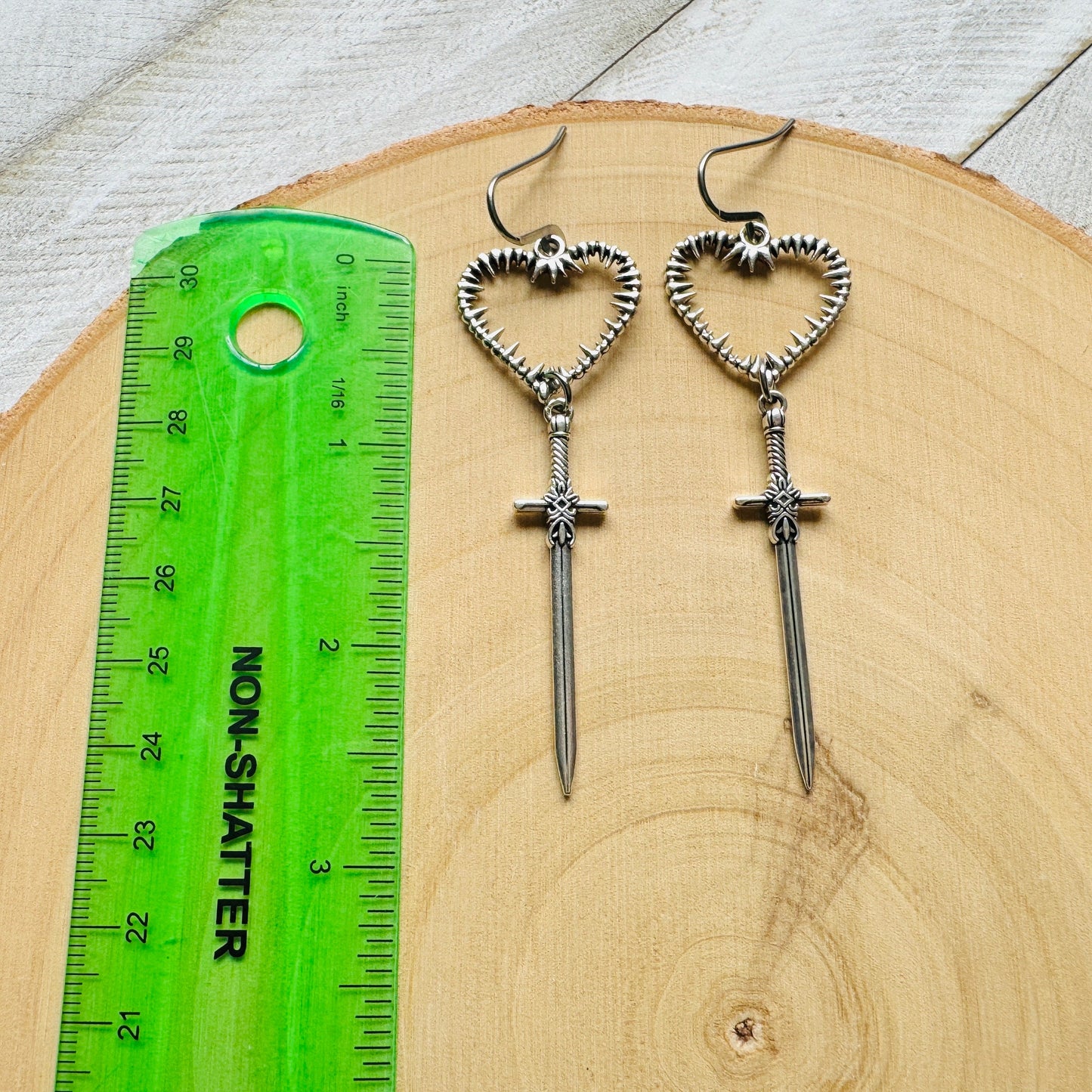 Sword Heart Earrings