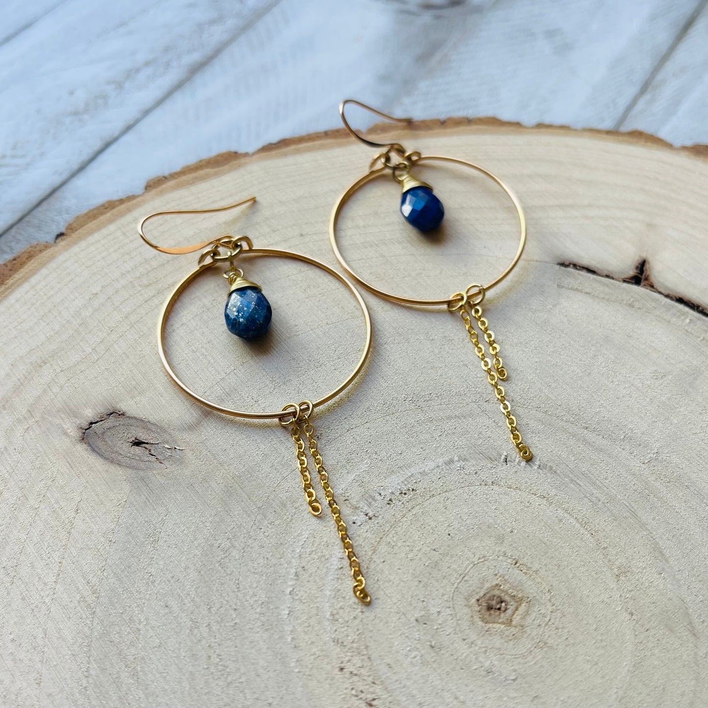 Lapis Lazuli Hoop Earrings
