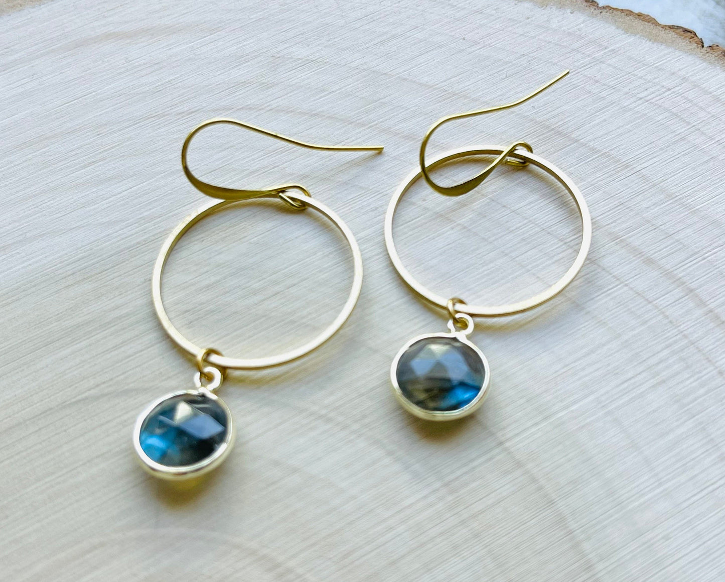 Labradorite Hoop Earrings