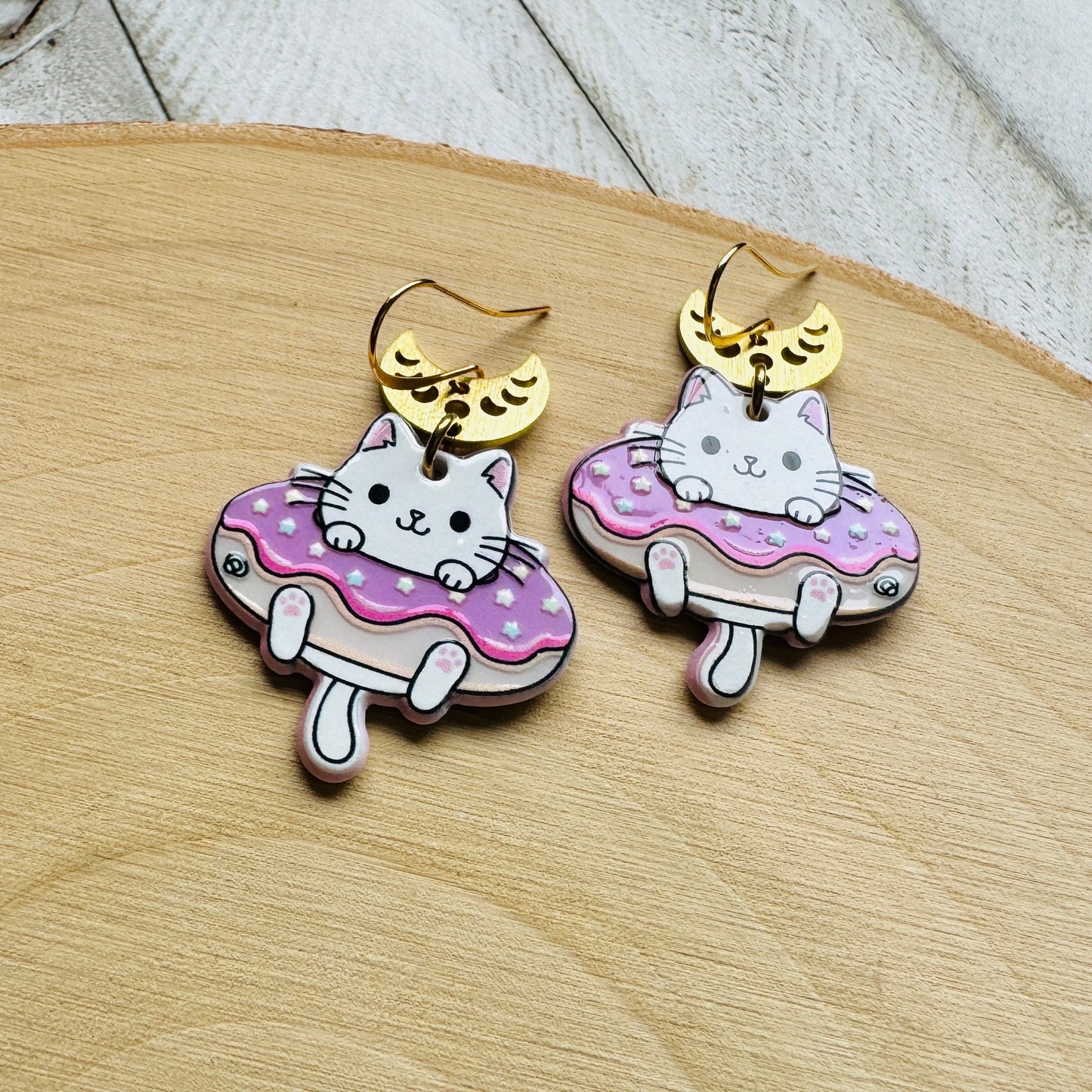 Cat Donut Earrings