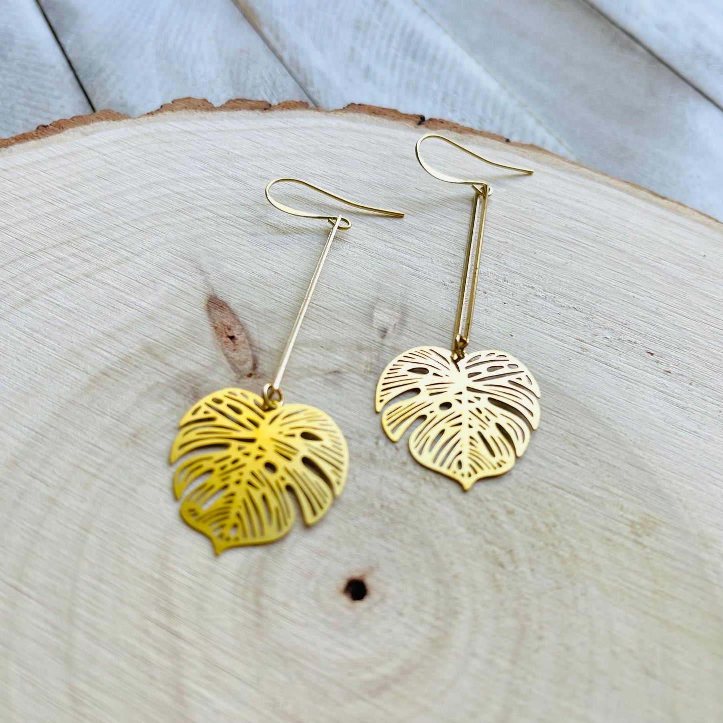 Monstera Leaf Earrings