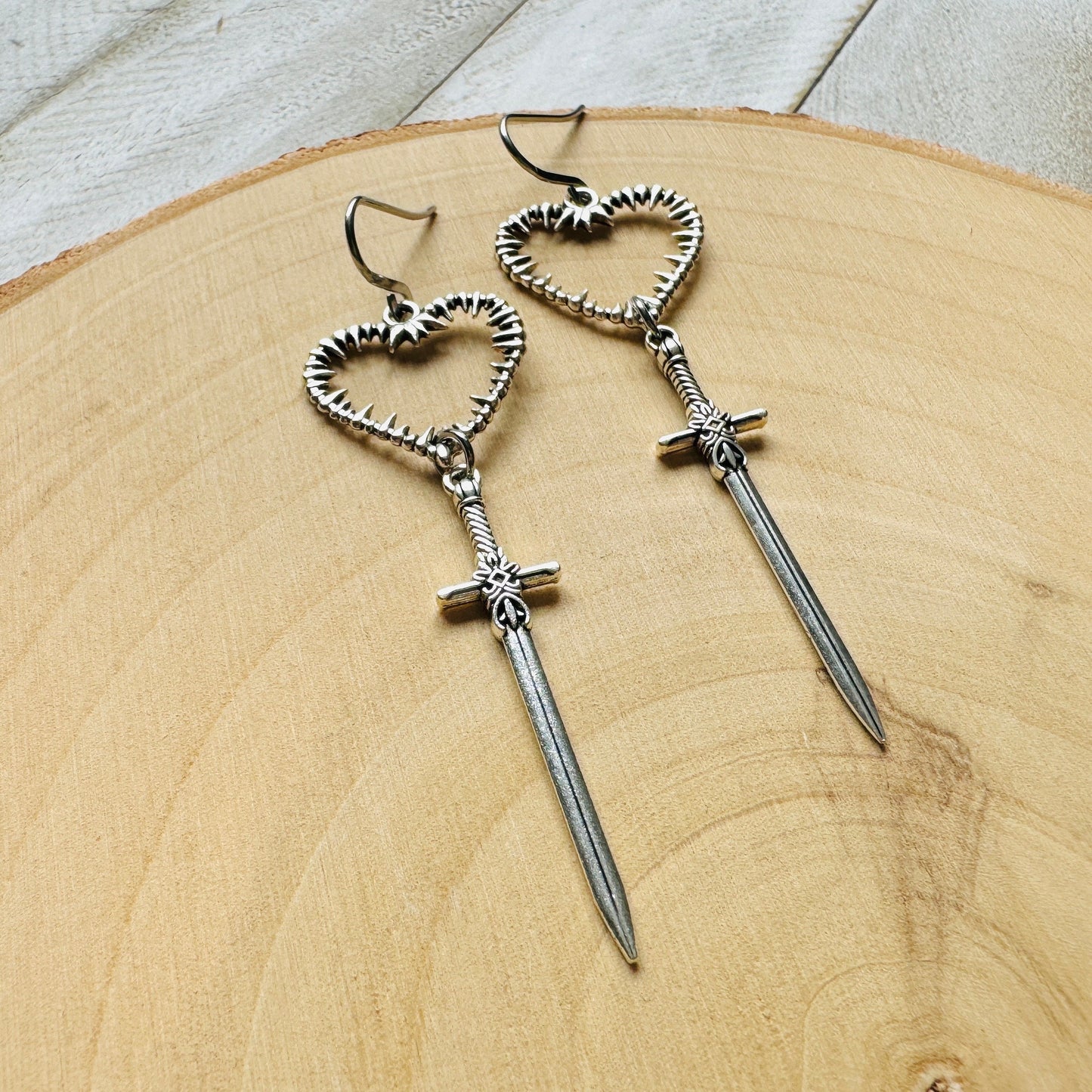 Sword Heart Earrings