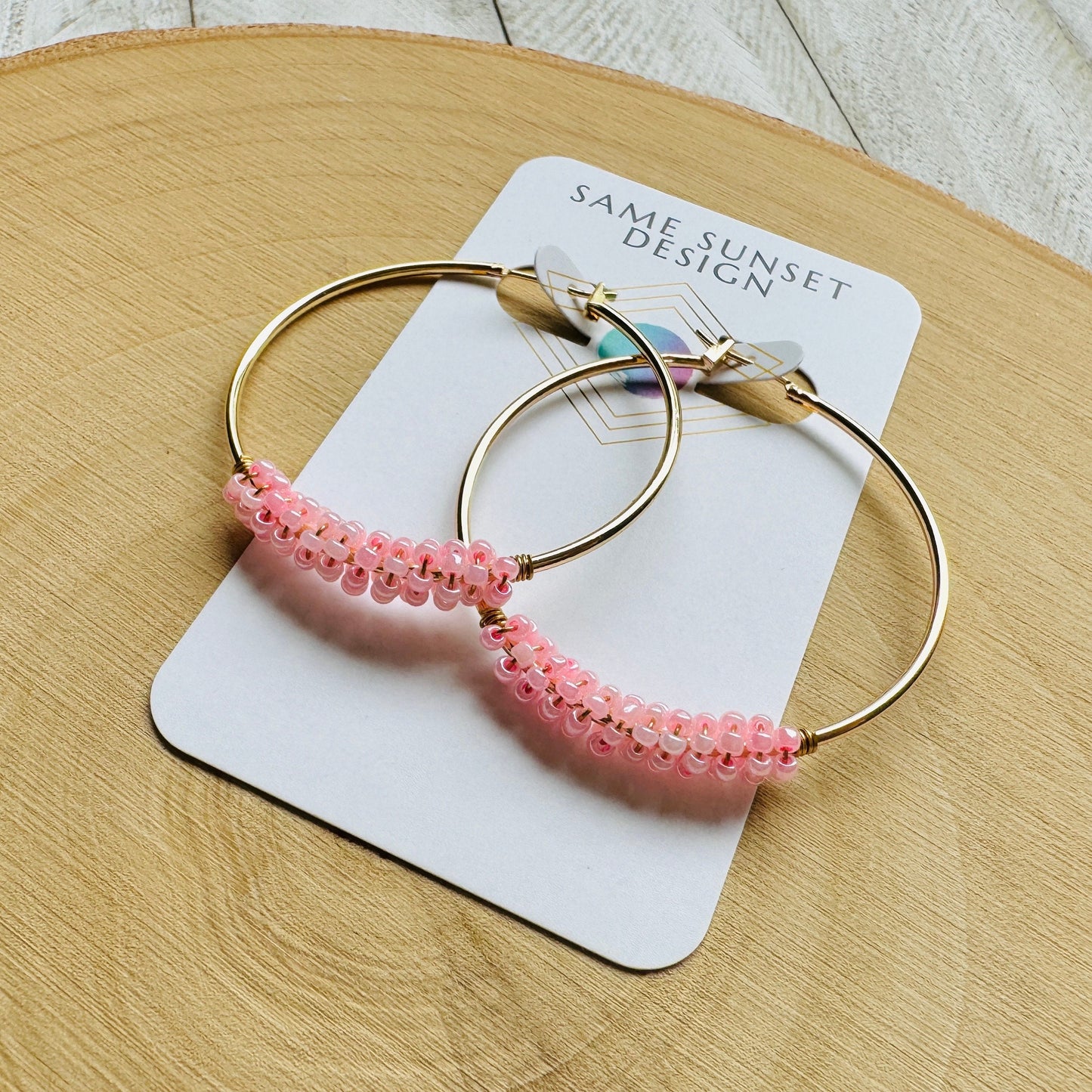 Seed Bead Hoop Earrings