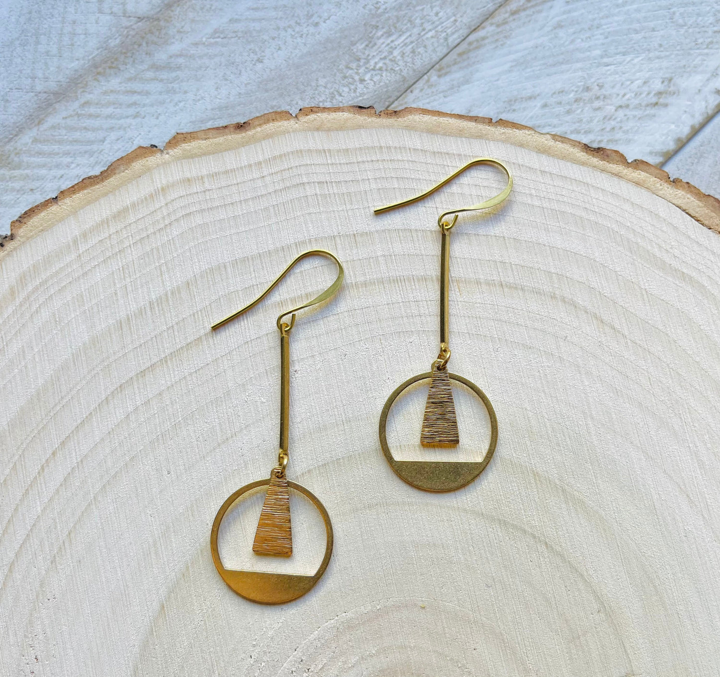 Geometric Brass Boho Earrings