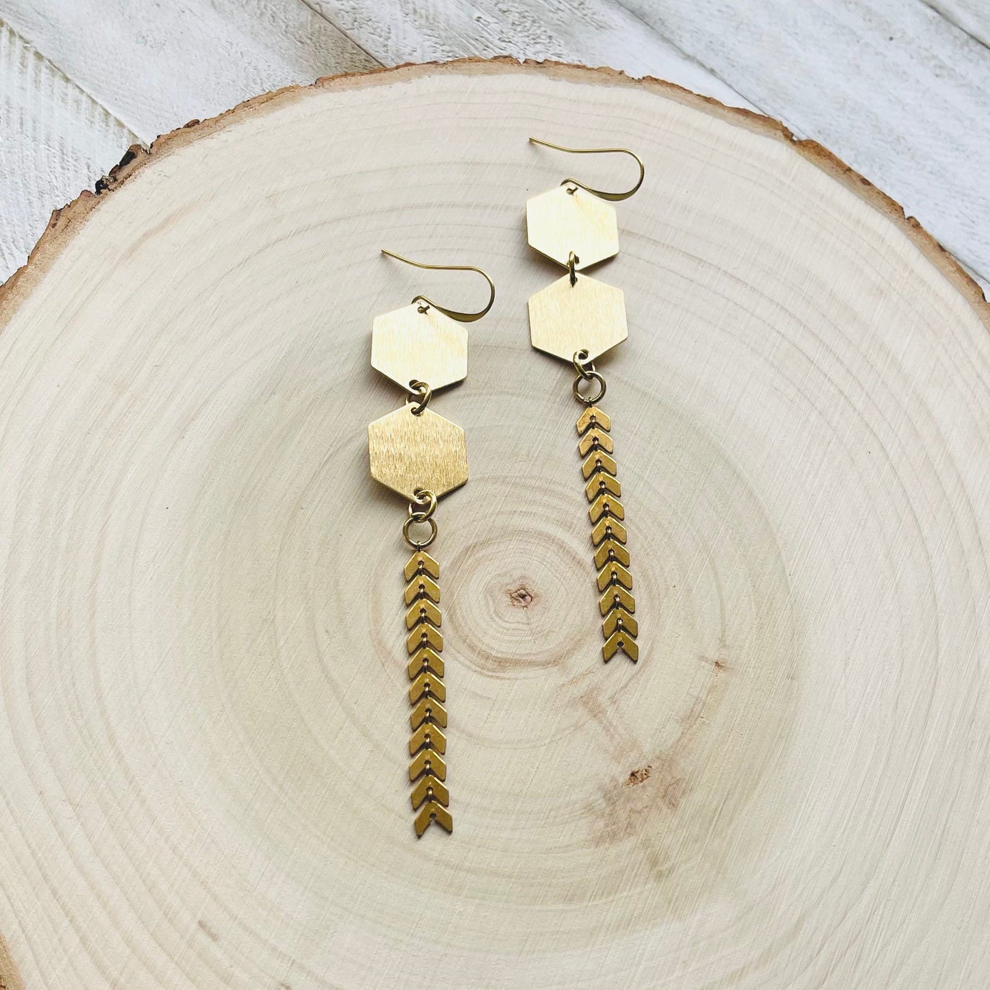 Geometric Brass Earrings