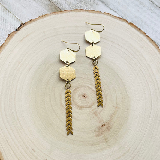 Geometric Brass Earrings