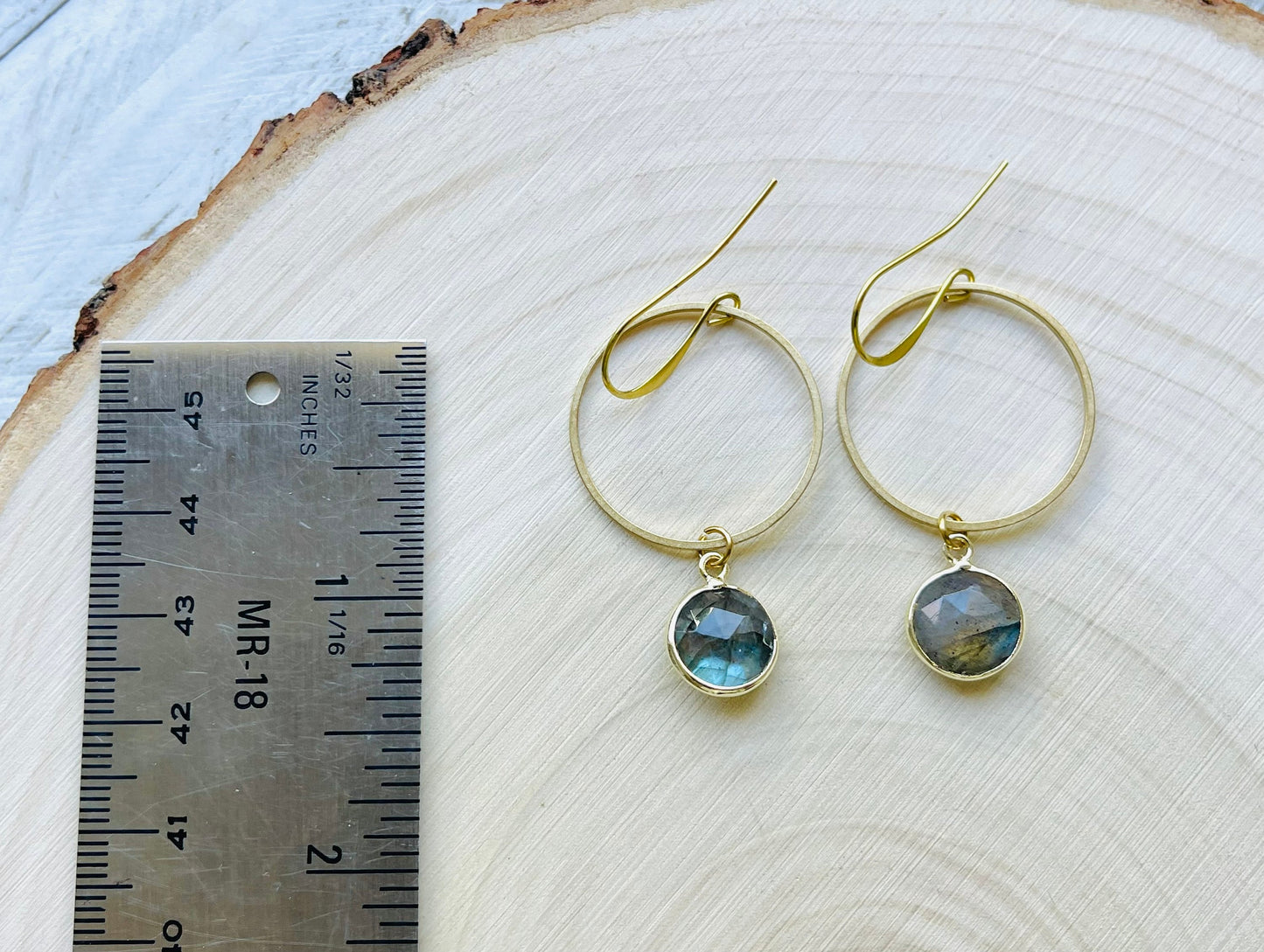 Labradorite Hoop Earrings