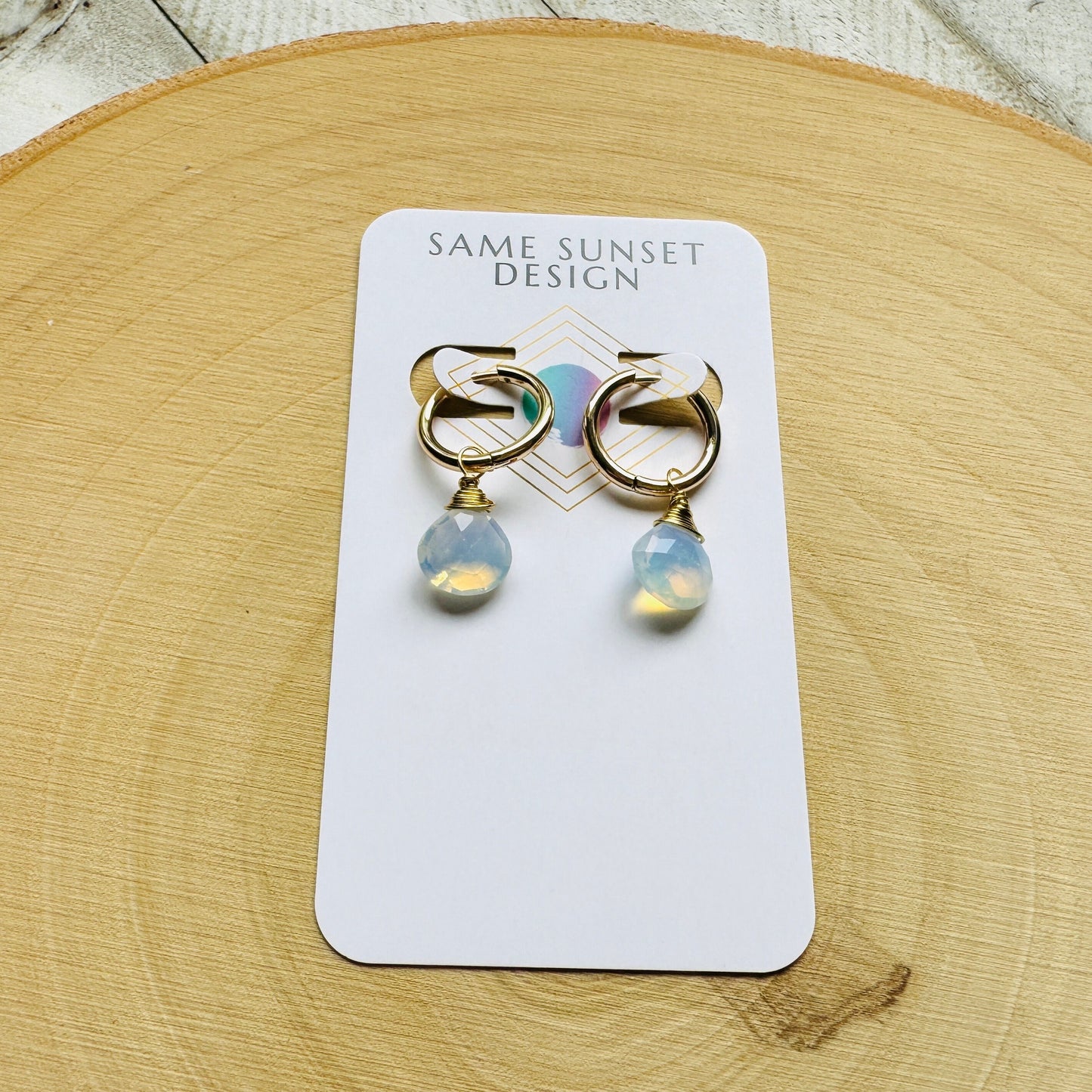 Opalite Huggie Hoop Earrings