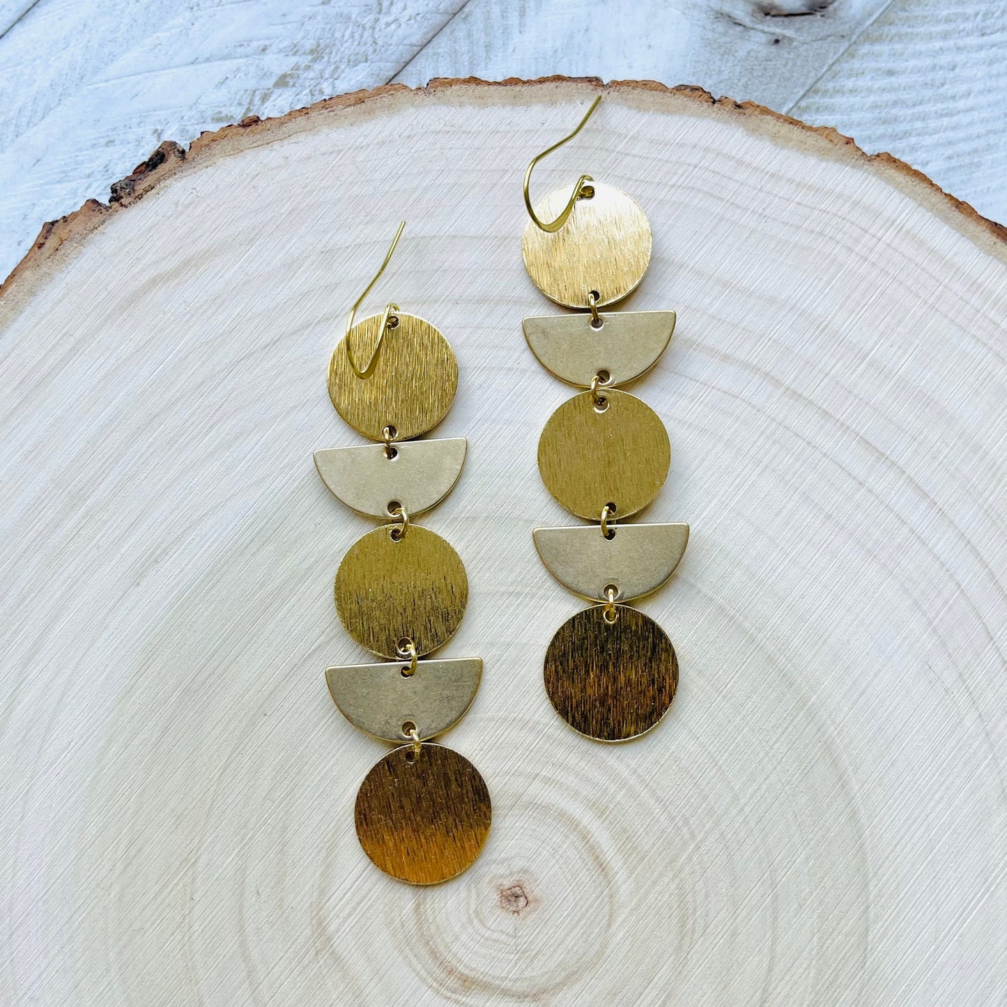 Geometric Brass Boho Earrings