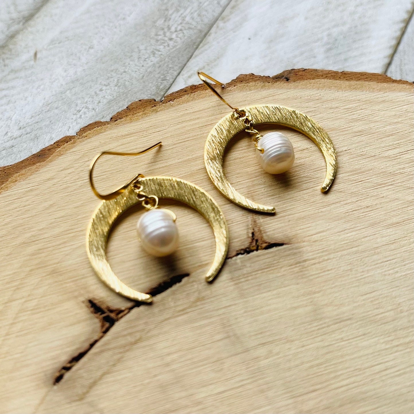 Pearl Moon Earrings