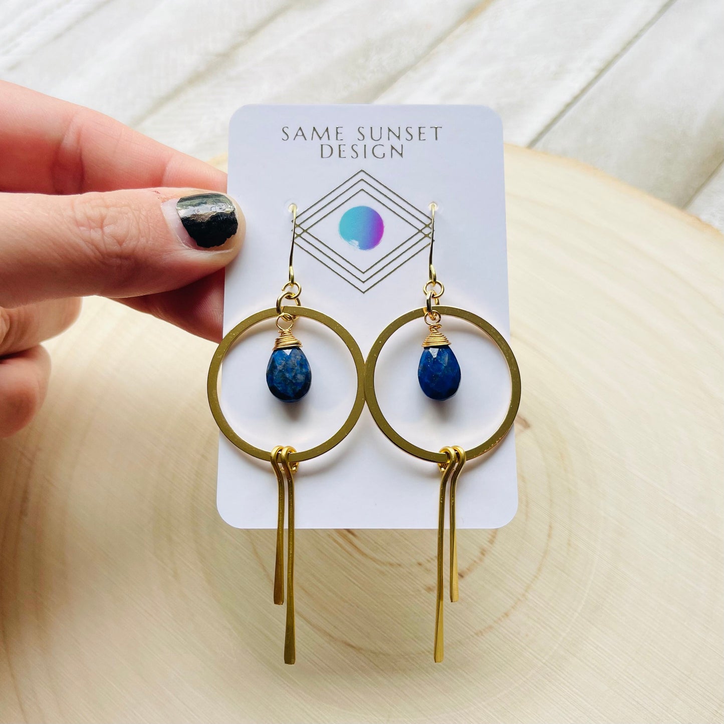 Lapis Lazuli Hoop Earrings