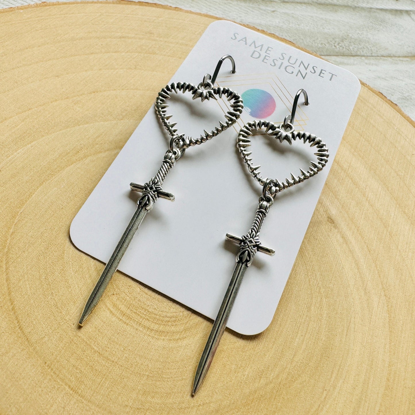 Sword Heart Earrings