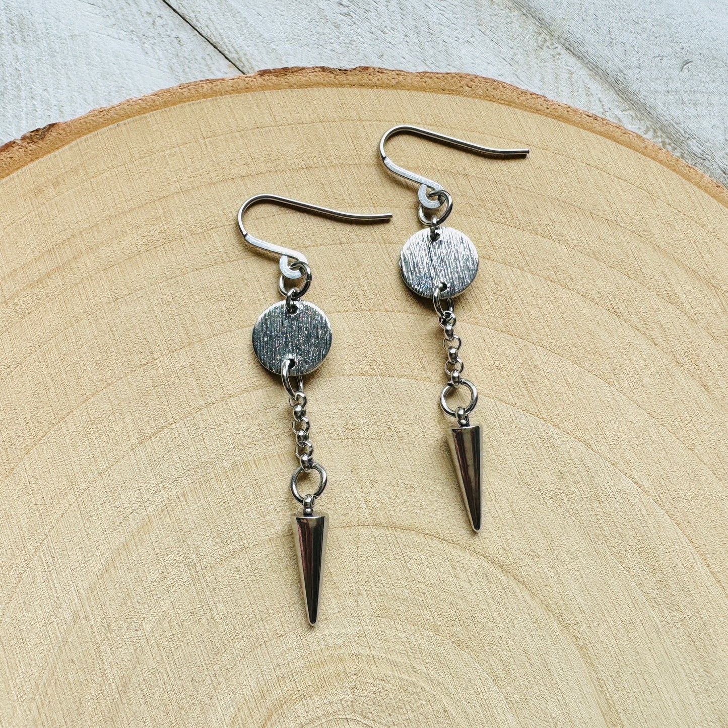 Stainless Steel Spike Earrings