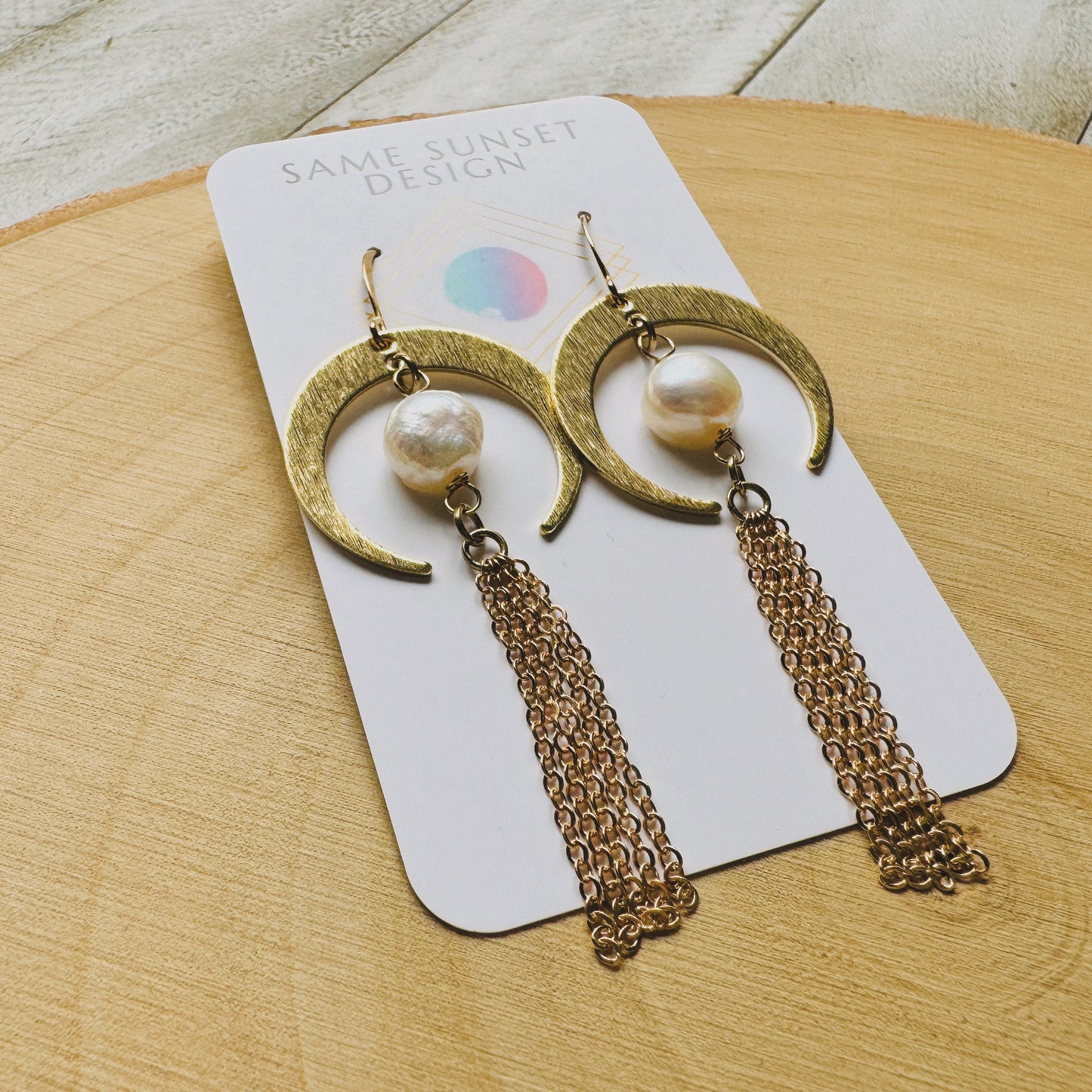 Pearl Moon Earrings