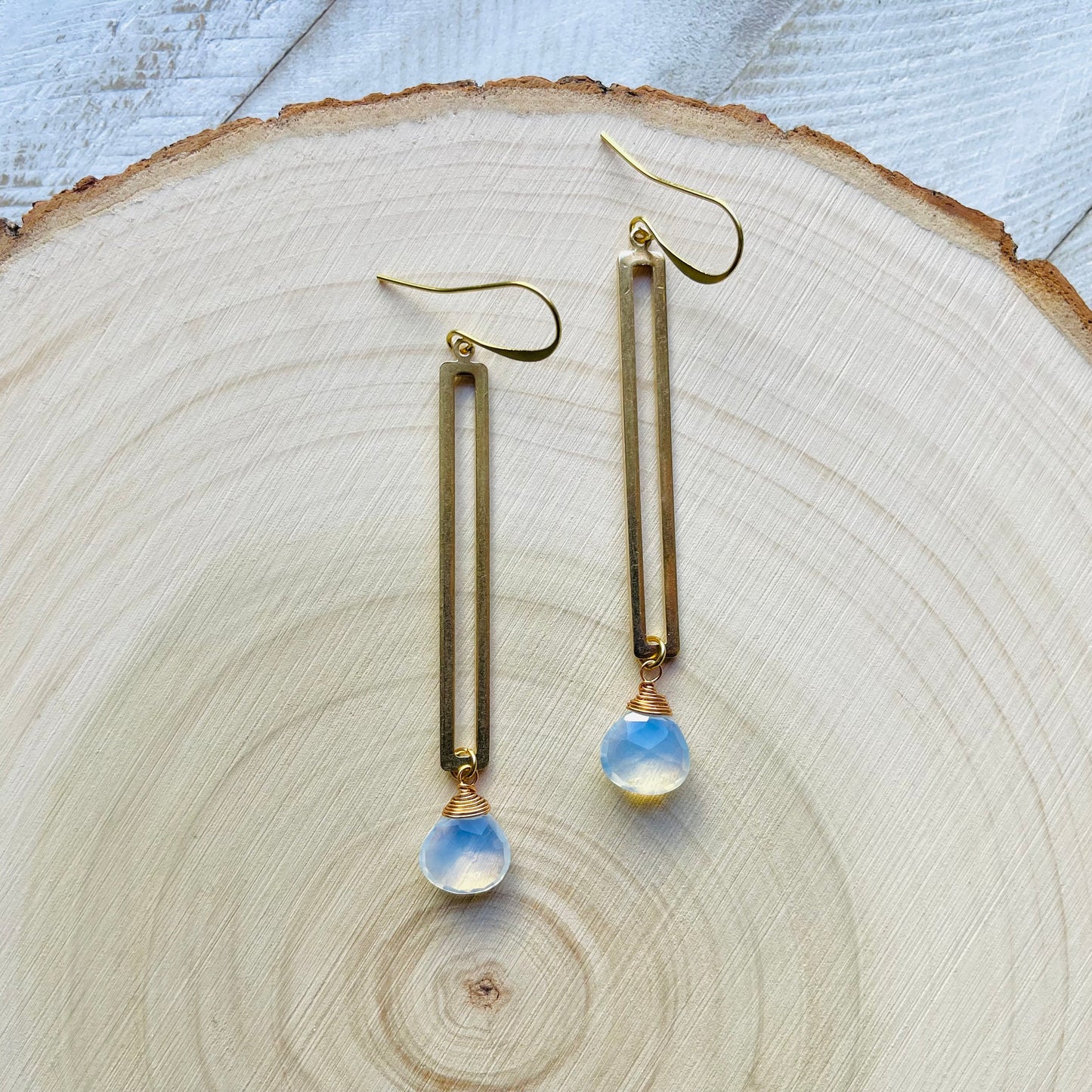 Brass Opalite Earrings