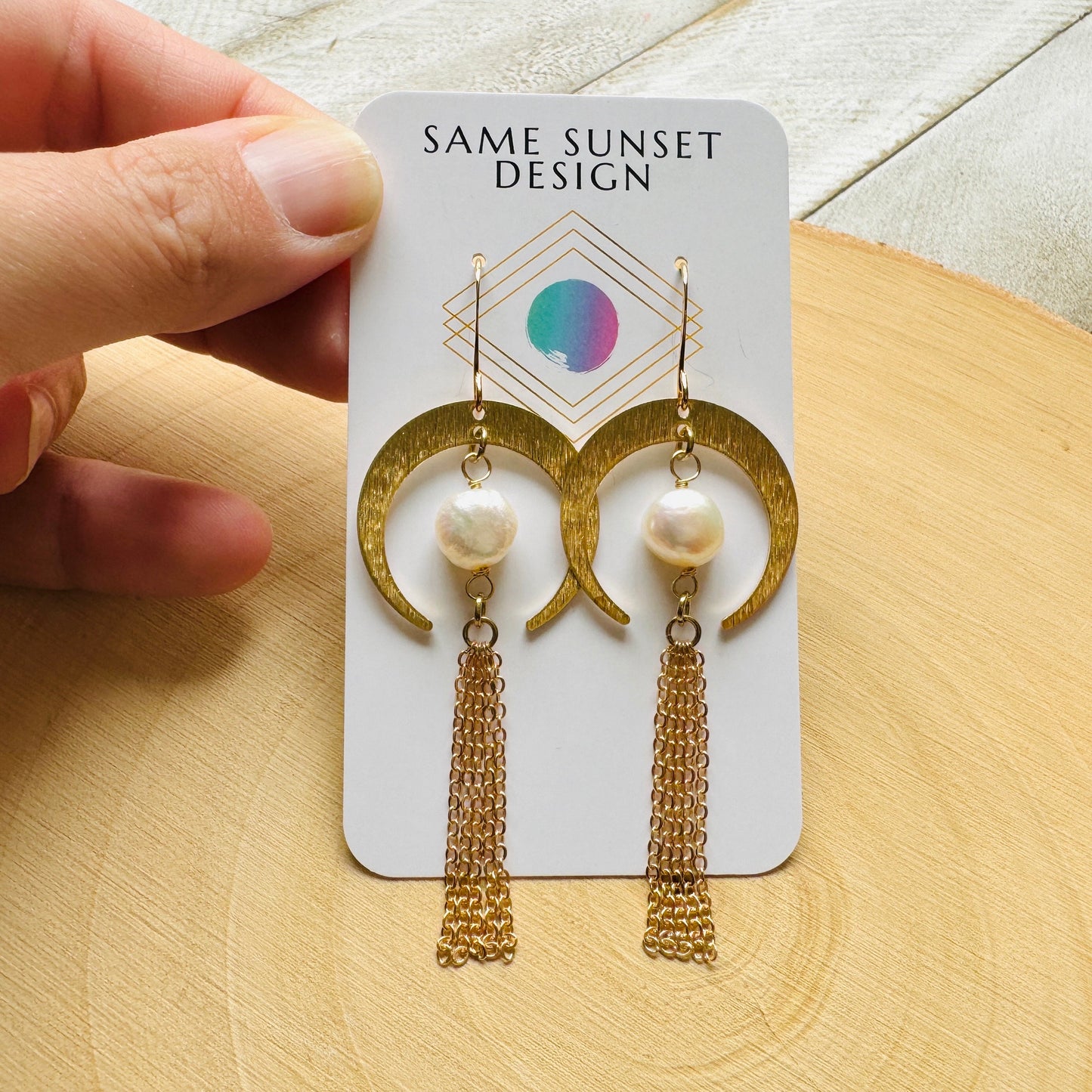 Pearl Moon Earrings