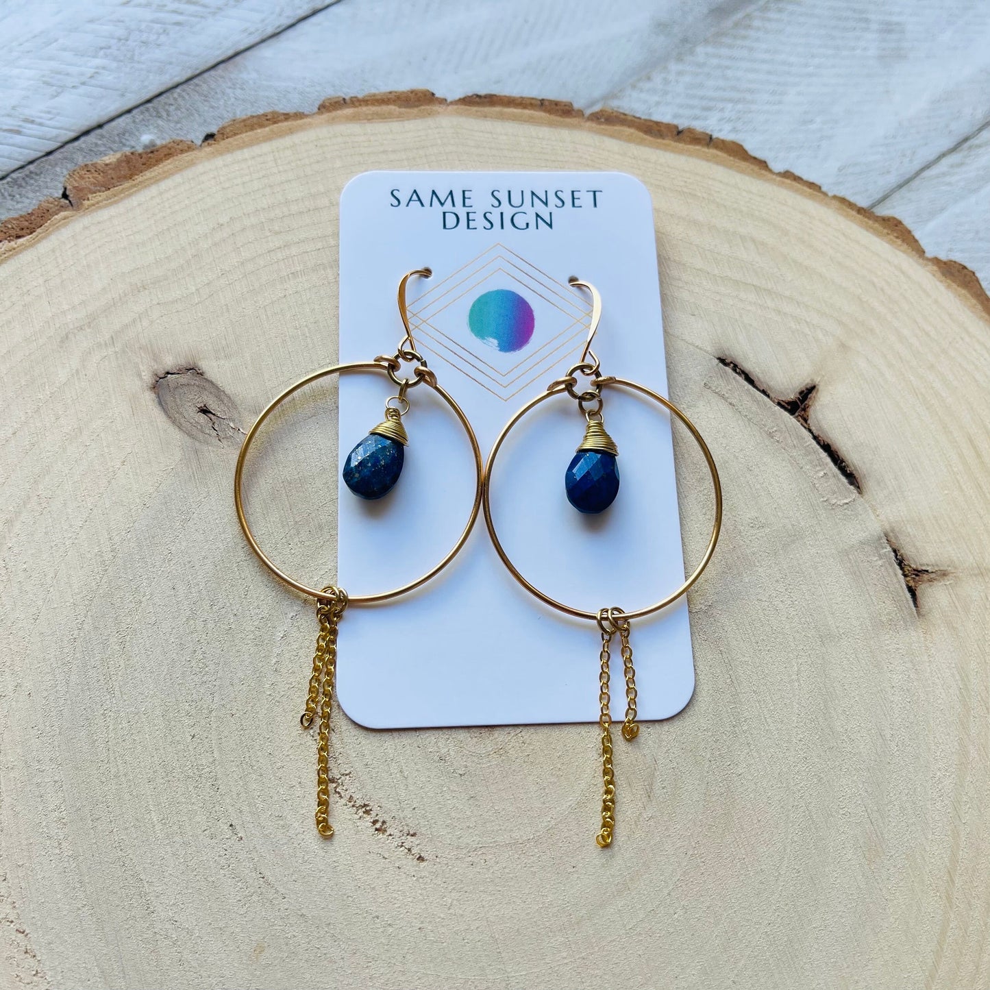 Lapis Lazuli Hoop Earrings