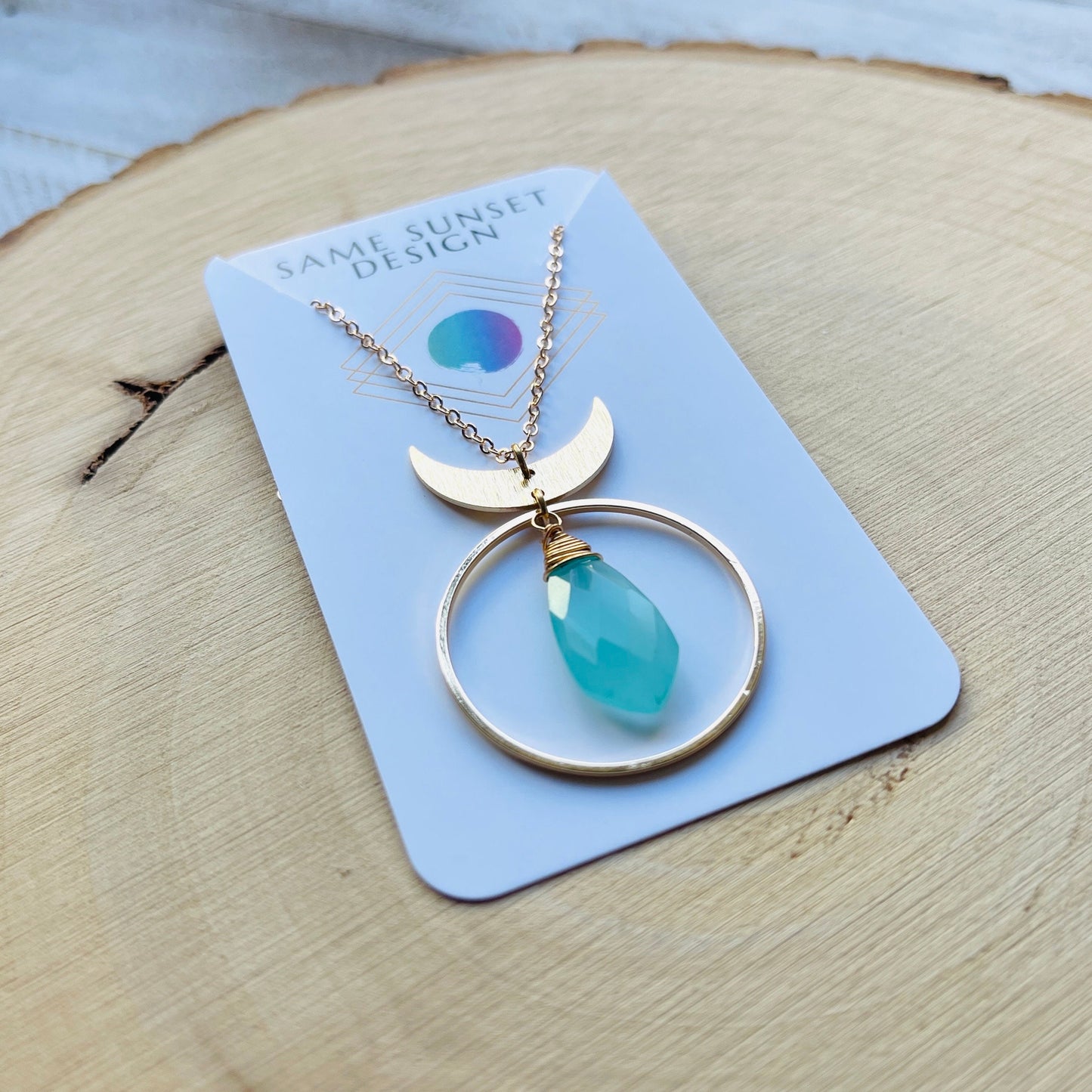 Chalcedony Moon Necklace