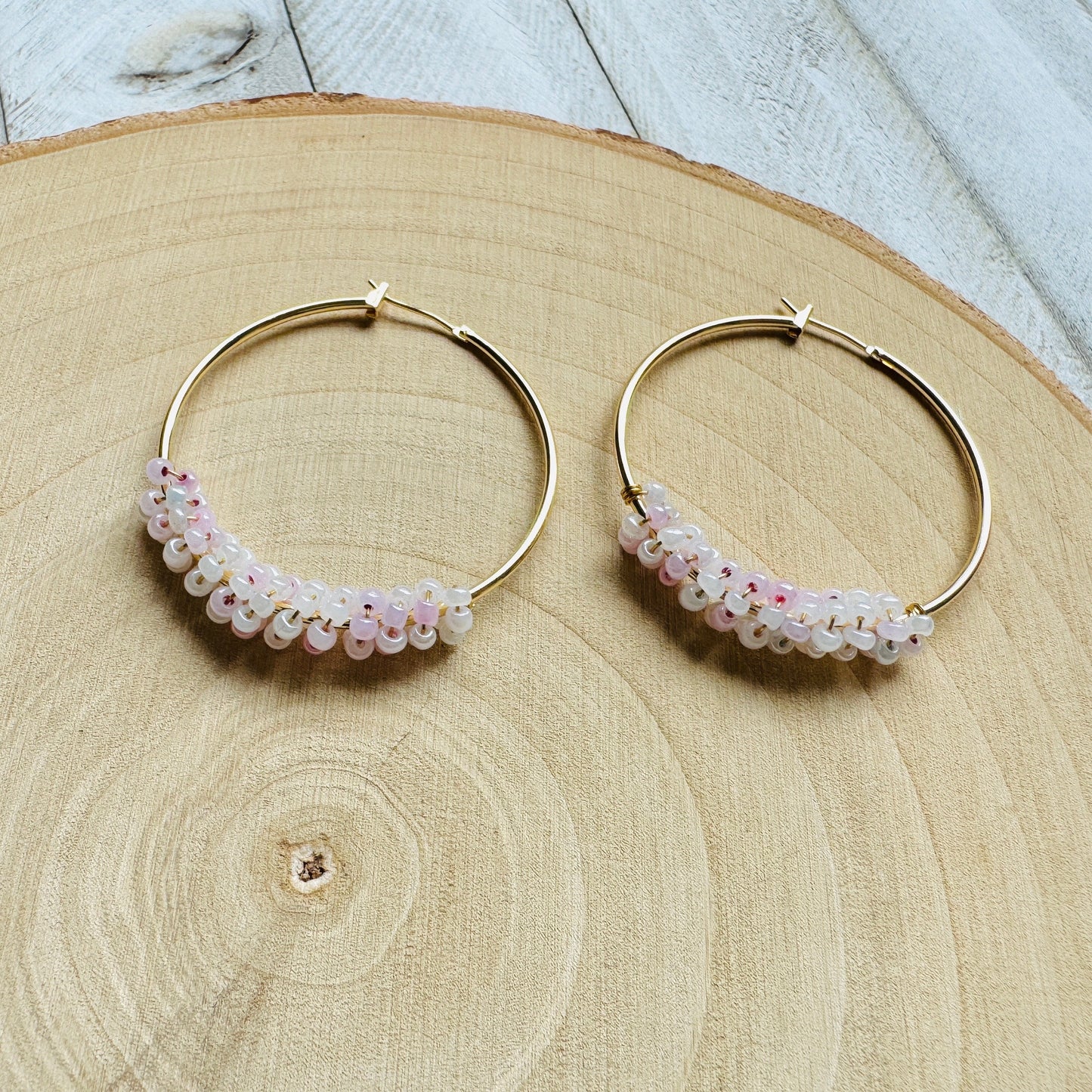 Seed Bead Hoop Earrings